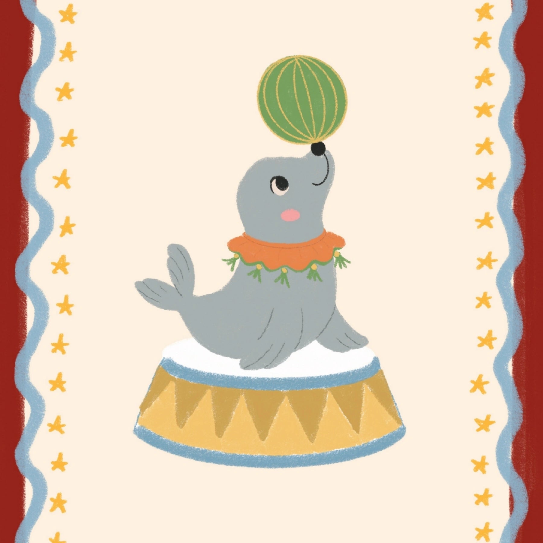 Stampa nursery con foca del circo