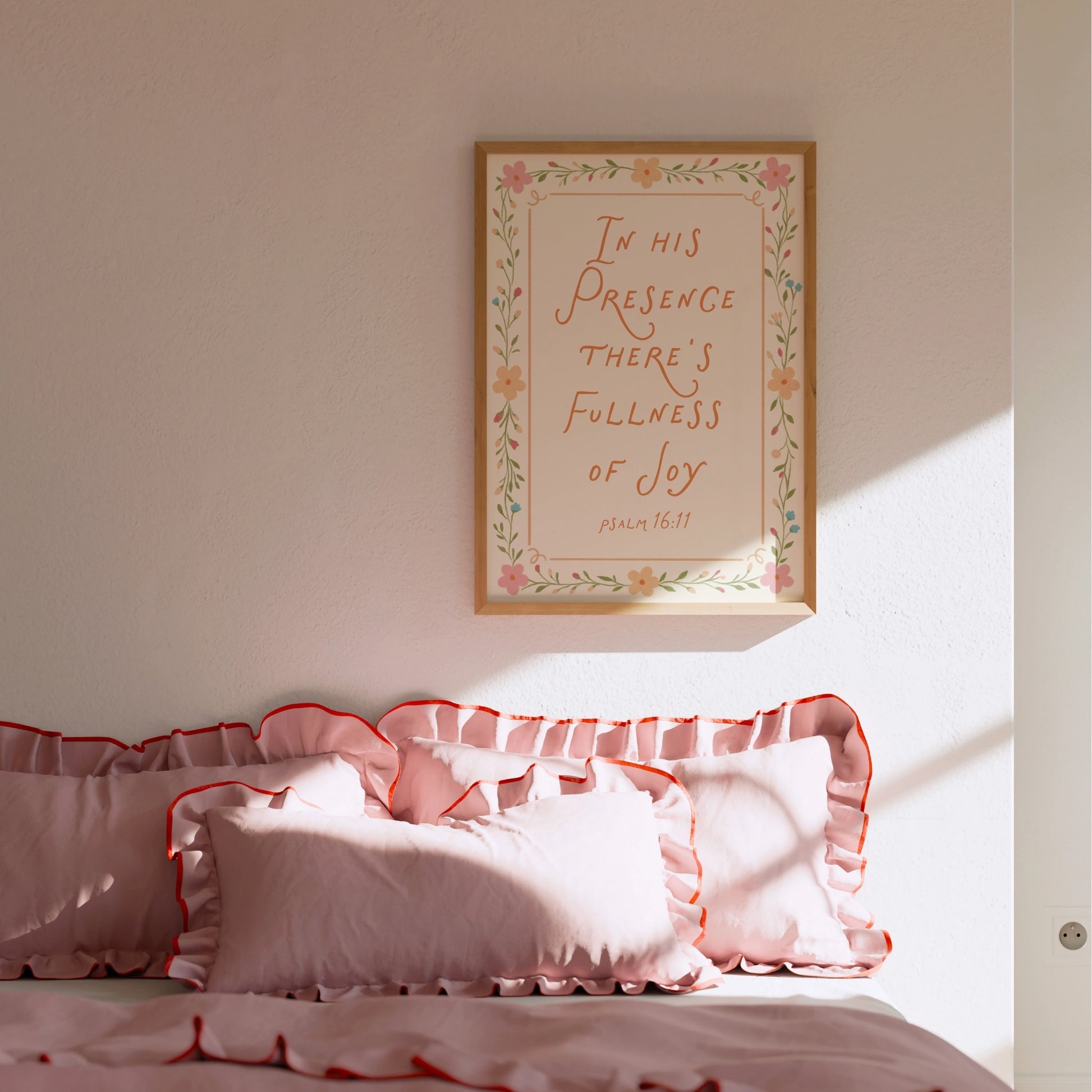 Floral Bible Verse Decor, Christian Wall Decor