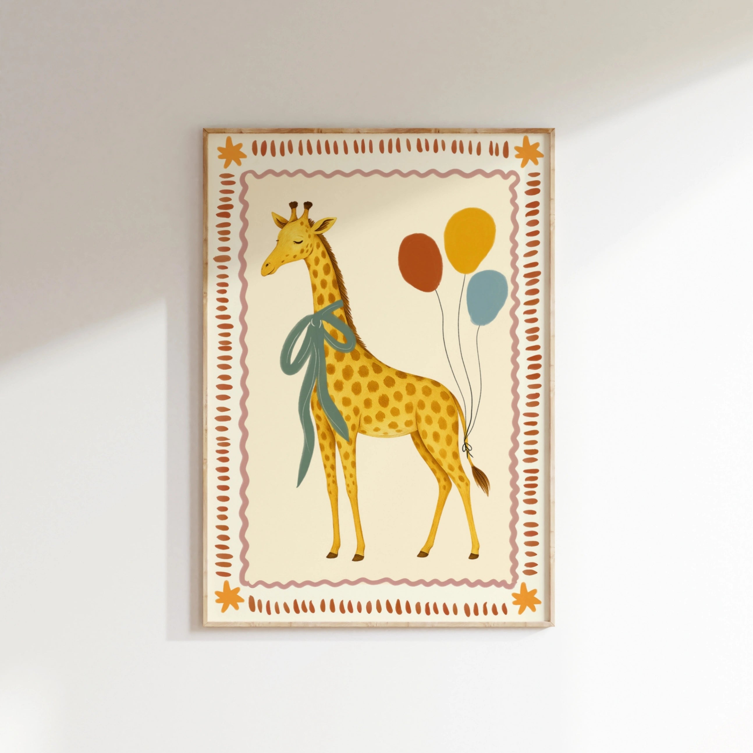 Vintage Giraffe Nursery Print, Vintage Nursery Decor