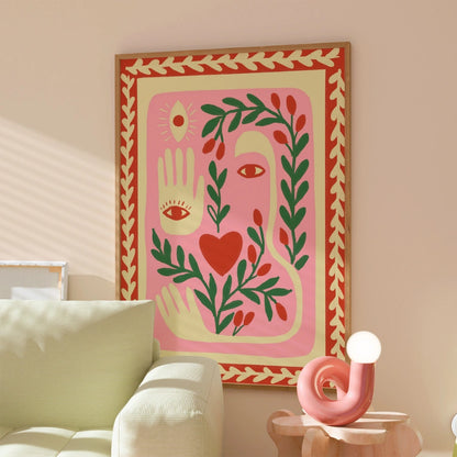 Sacred Symbols Boho Wall Art – Bohemian Aesthetic Print