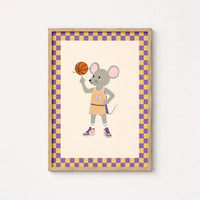 Basketball Mouse Nursery Print