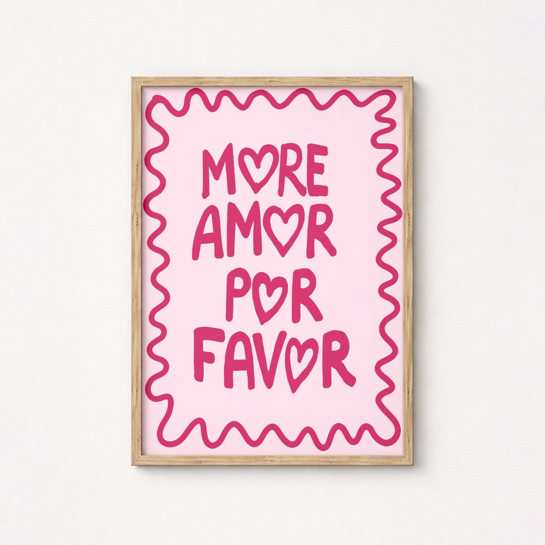 More Amor Por Favor Wall Art – Bold Pink Love Poster