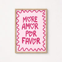 More Amor Por Favor Wall Art – Bold Pink Love Poster