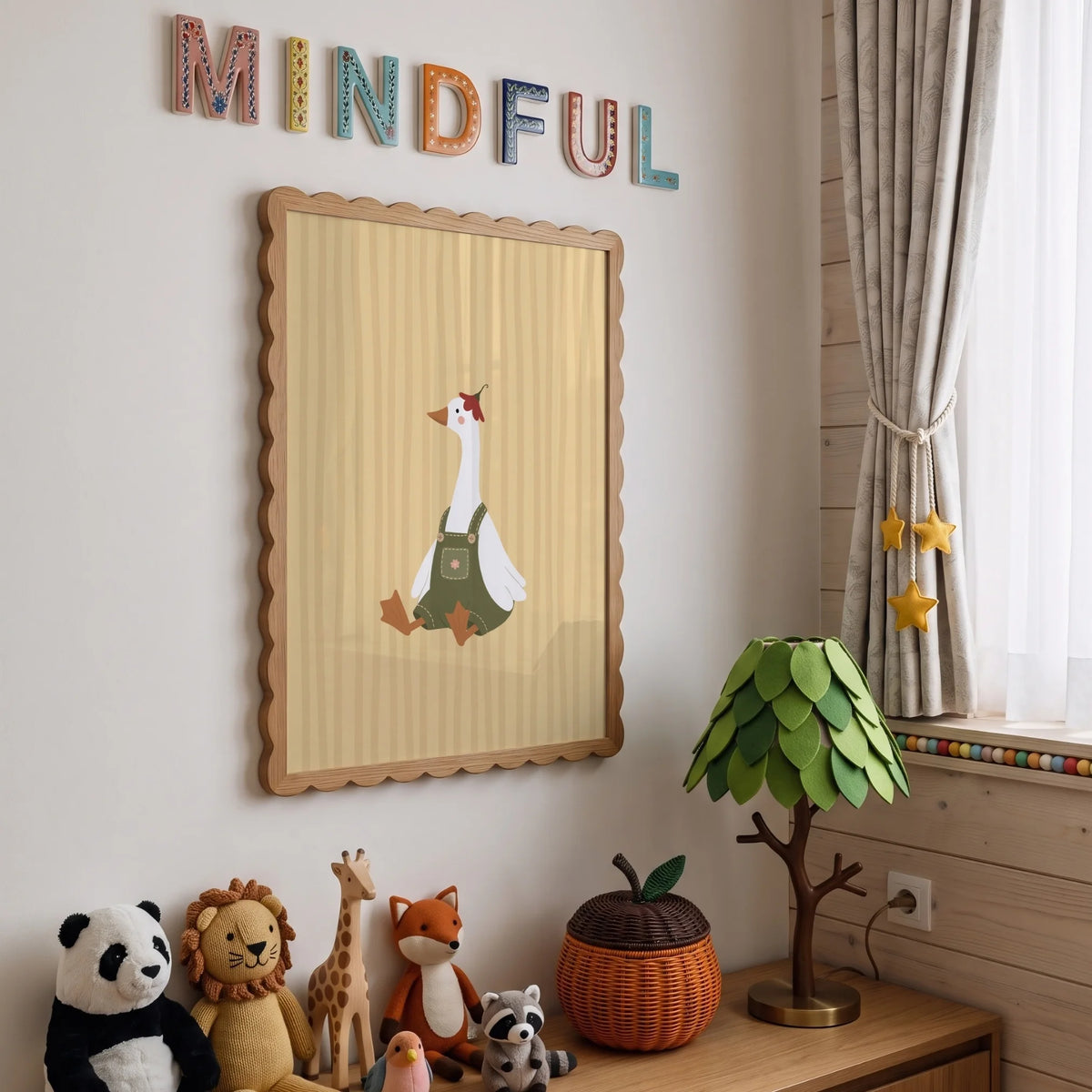 Little Goose in Green Overalls – Nursery & Kids Wall Art