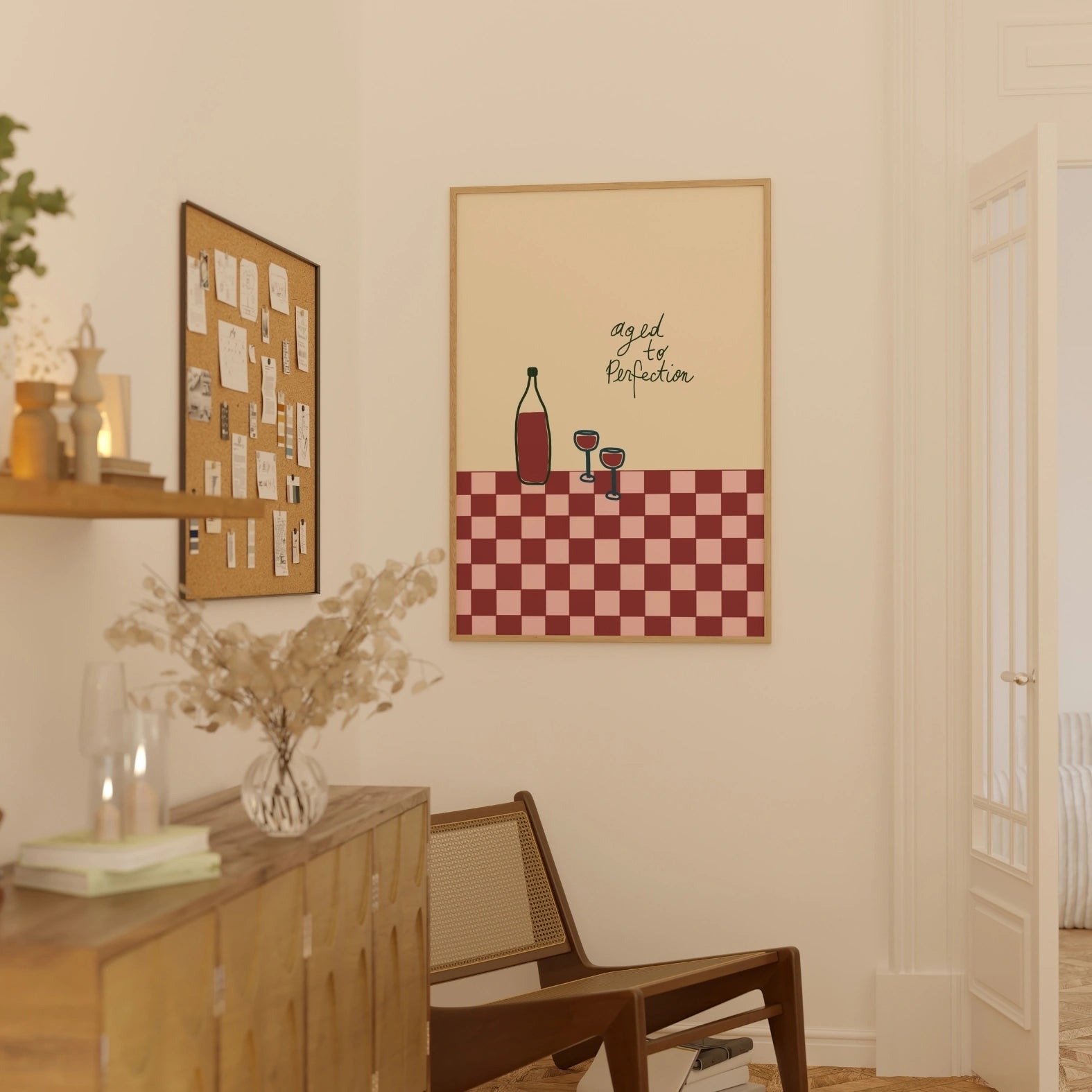 Arredamento in stile bistrò italiano vintage, decorazione da parete per cucina