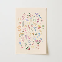 Colorful Food Wall Art – Playful Kitchen Poster, Kitchen Wall Decor