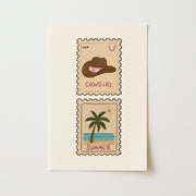 Coastal Cowgirl Postage Stamp – Coastal Wall Art