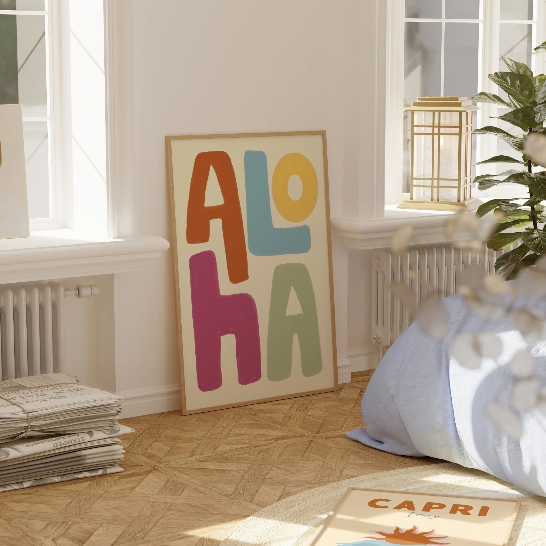 Colorful Tropical Typography Print