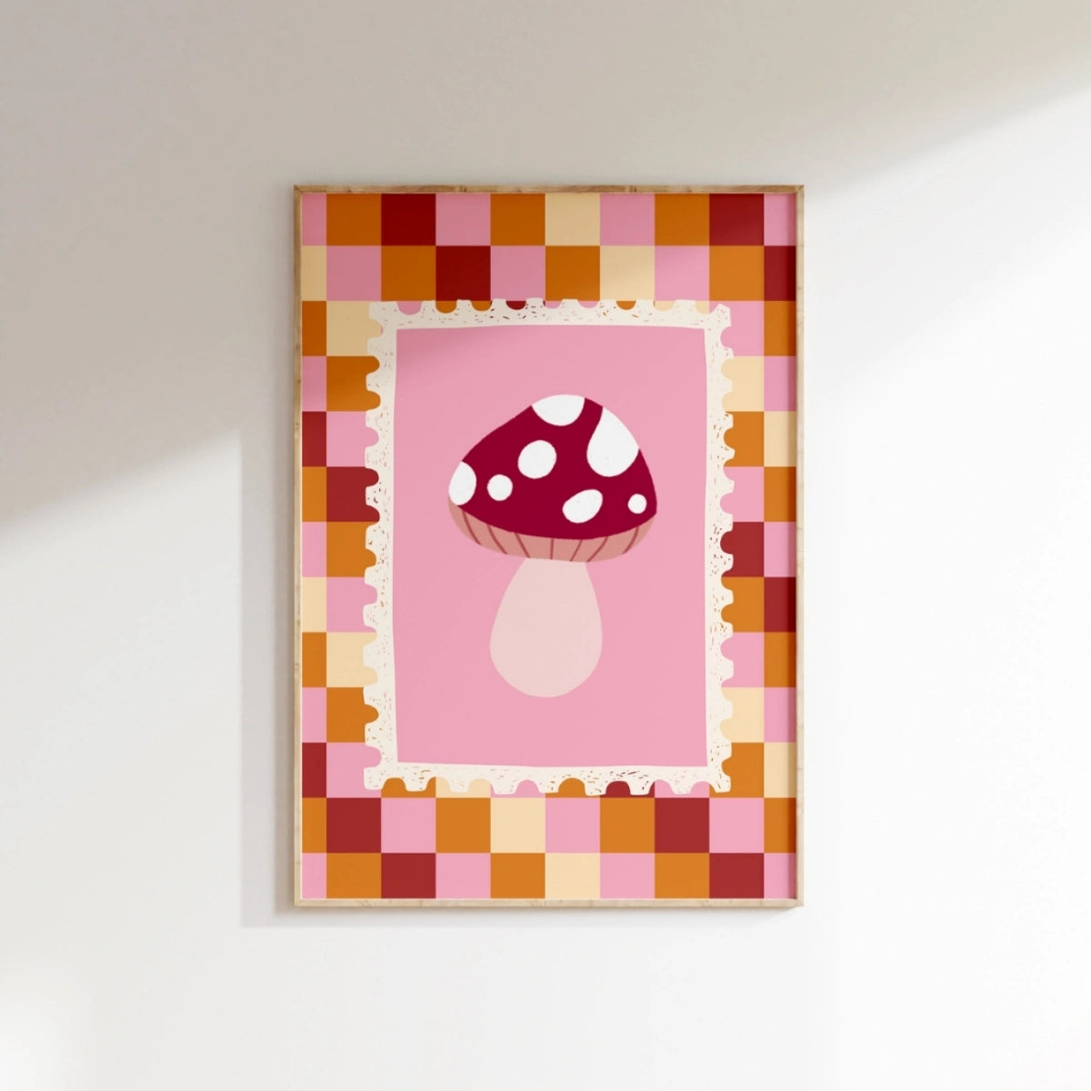 Mushroom Nursery Print, Colorful Kids Decor