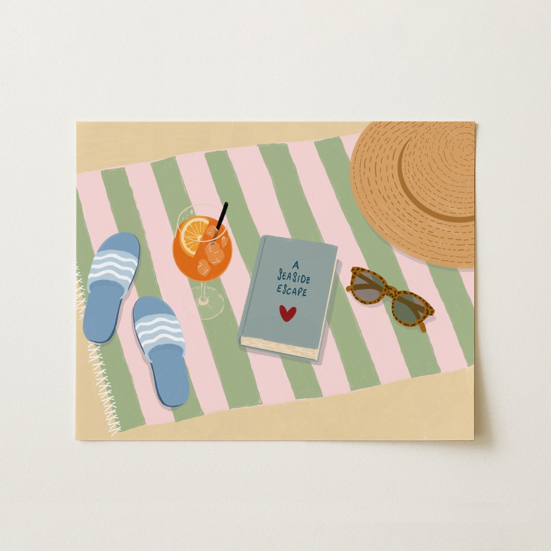 Surf Up Wall Art - Poster colorato con tavola da surf
