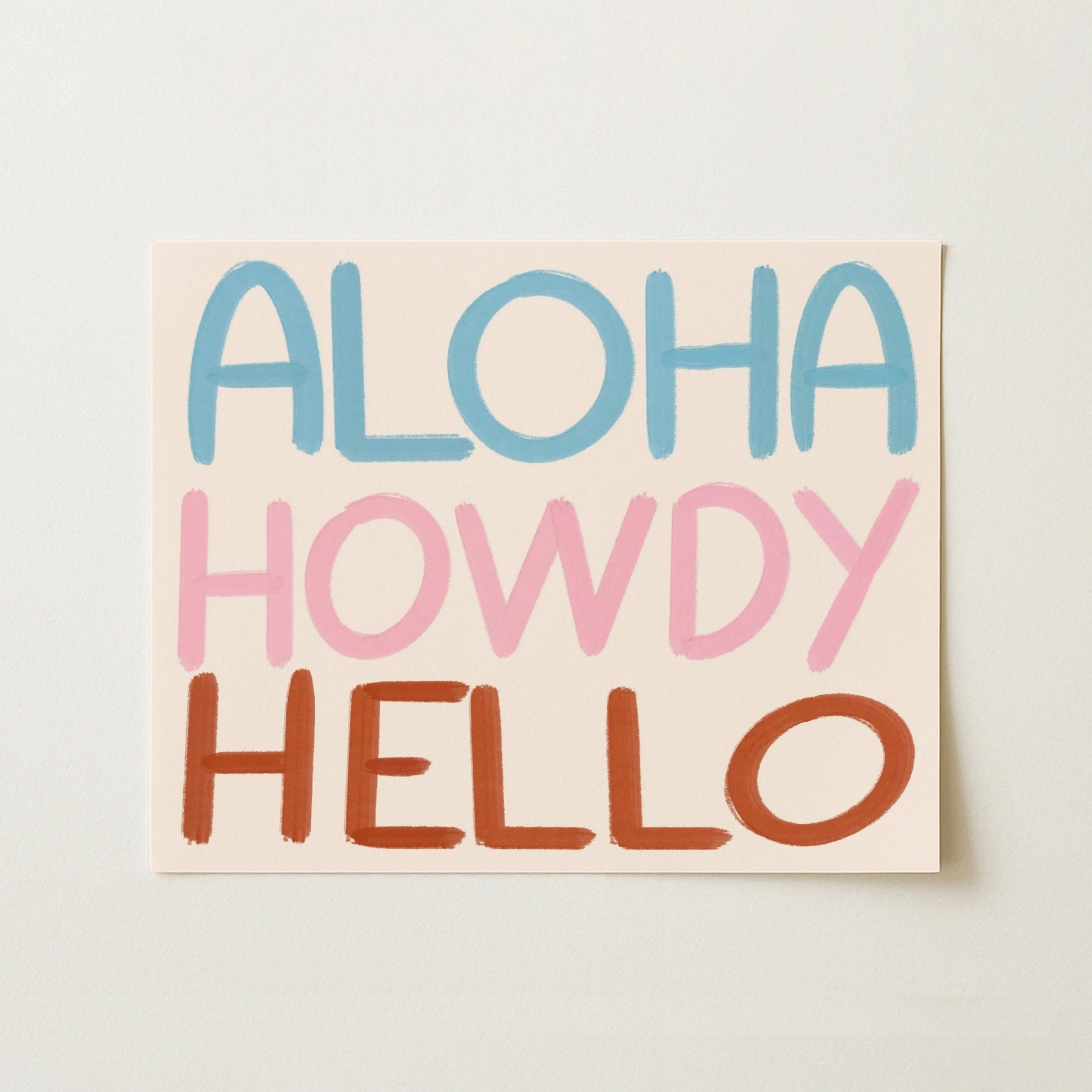Aloha Howdy Hello Wall Art