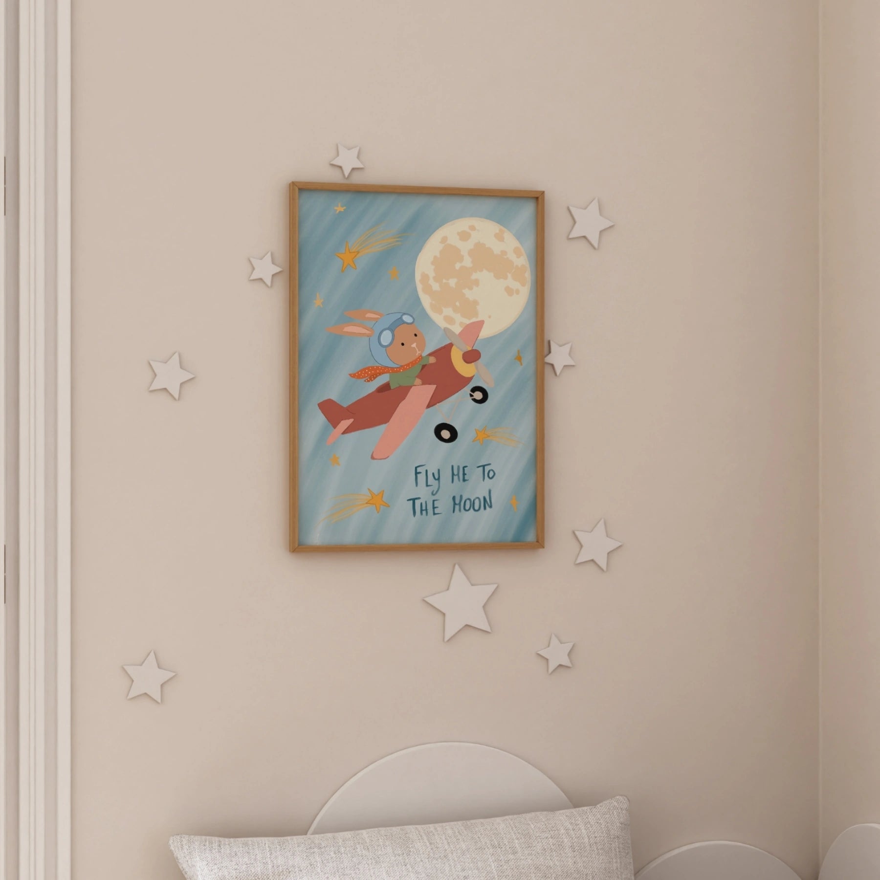 Fly Me To The Moon Nursery Wall Art, Space Nursery Decor