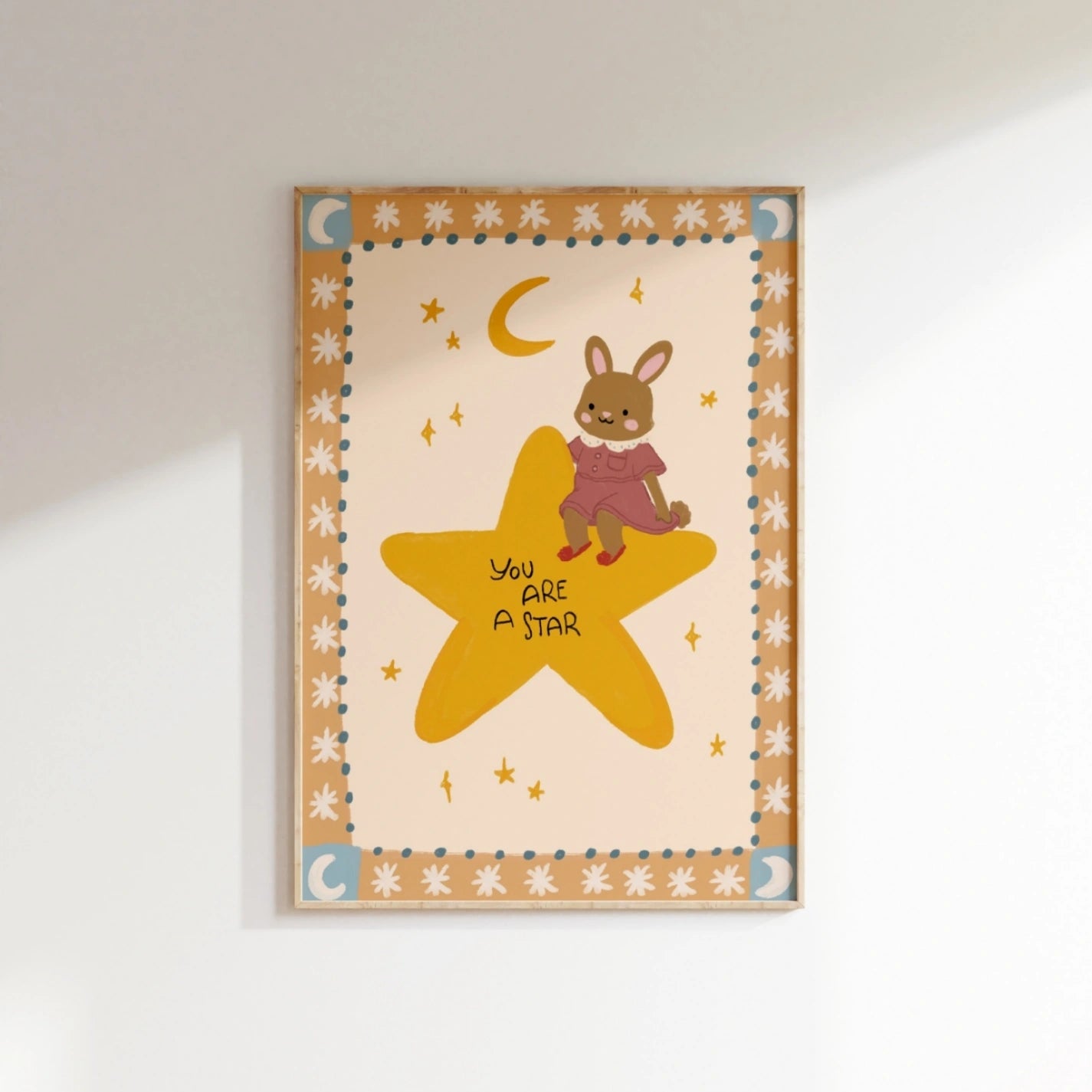 You Are A Star Nursery Print, Whimsical Kids Decor