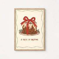 Traditional Christmas Pudding with Red Bow – Póster de Navidad