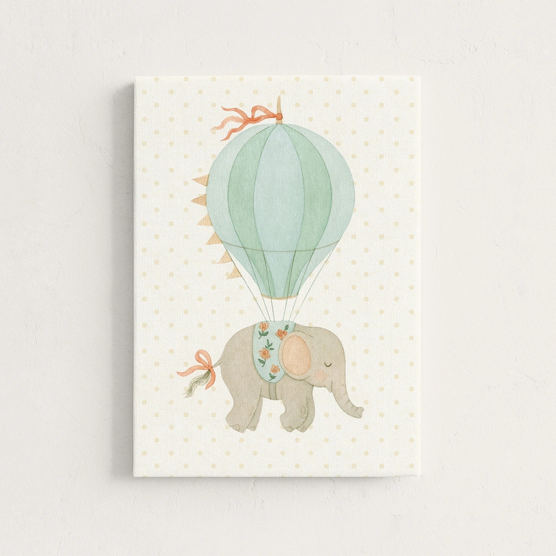 Elephant Hot Air Balloon Canvas Wall Art