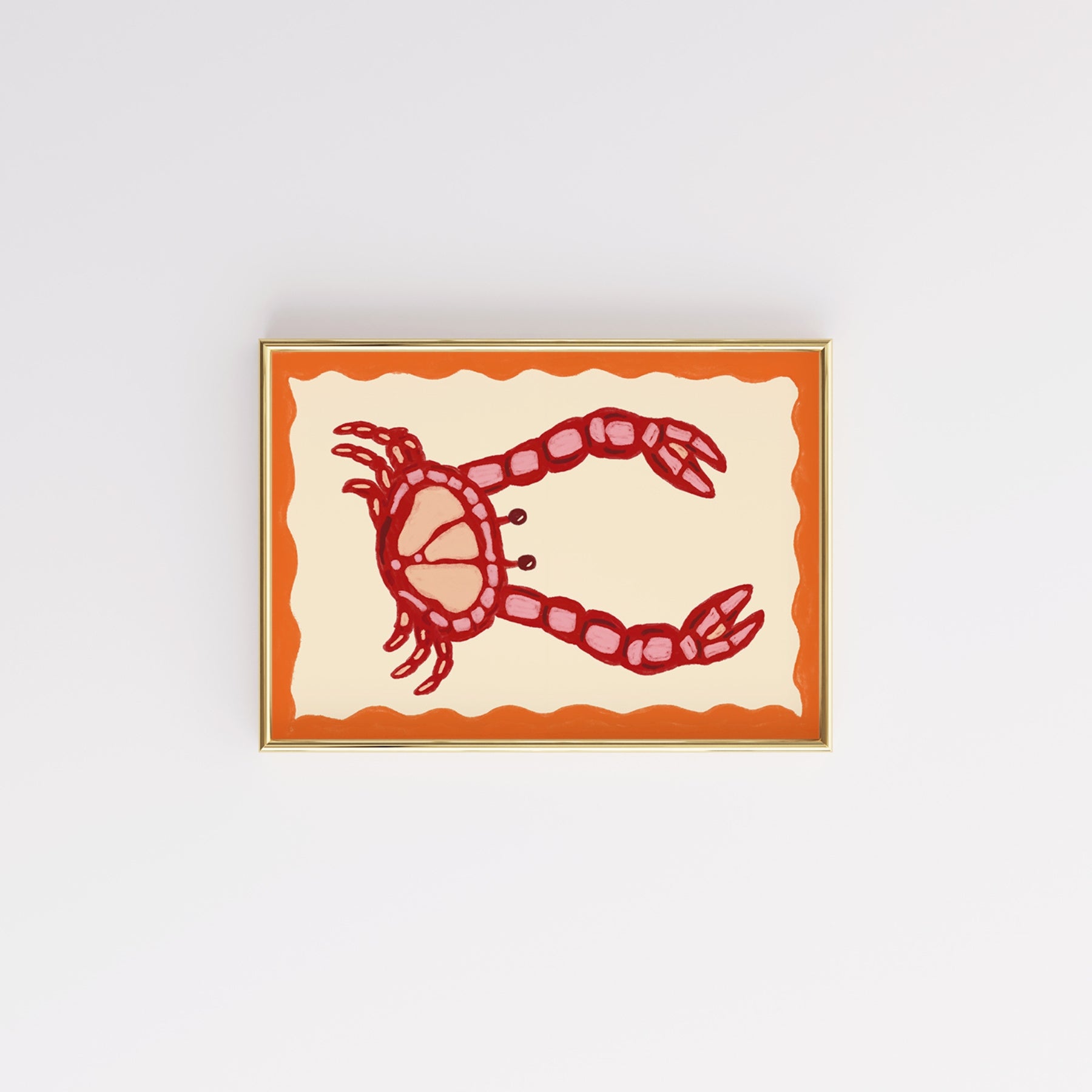 Rød krabbe veggkunsttrykk