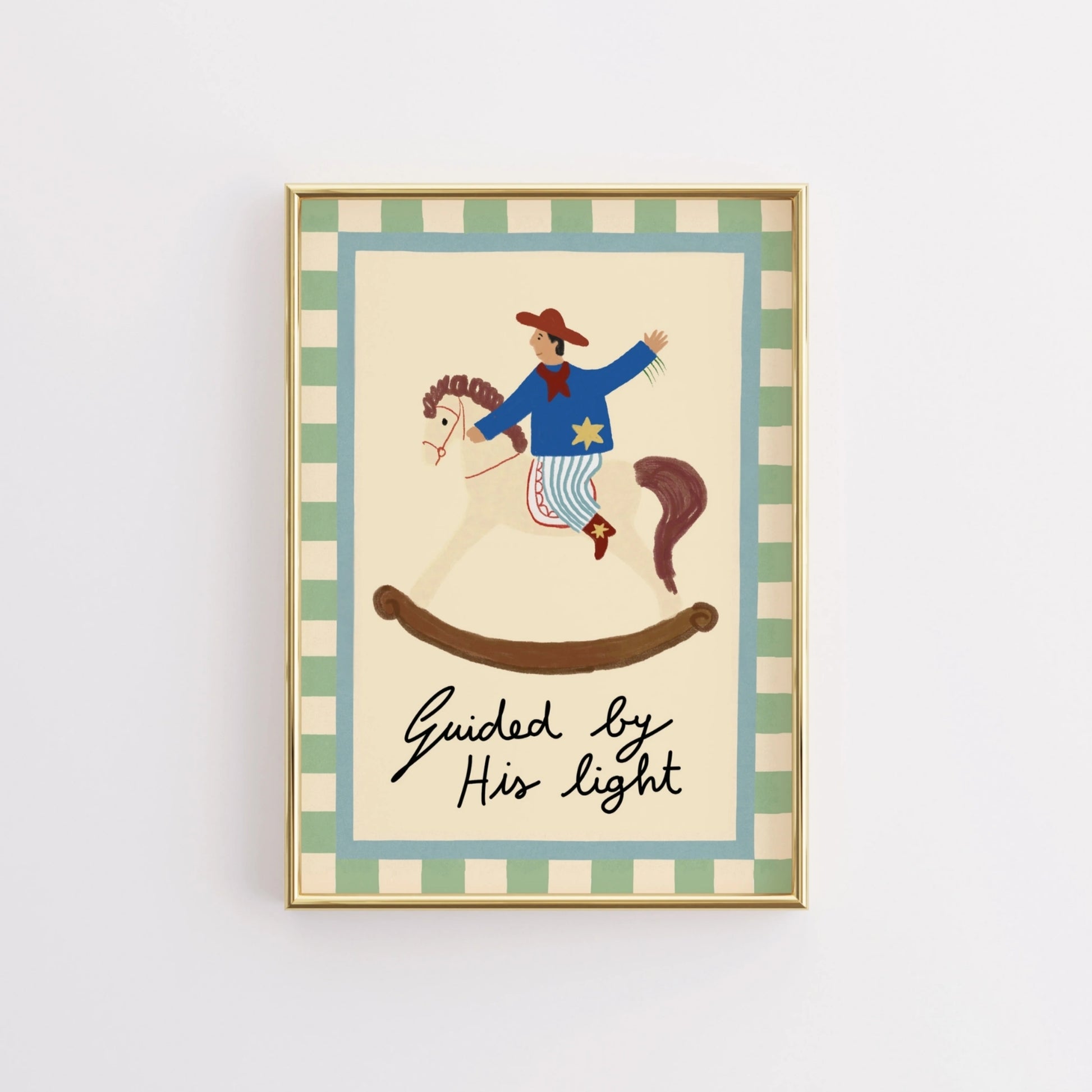 Poster vintage a righe per la cameretta dei bambini