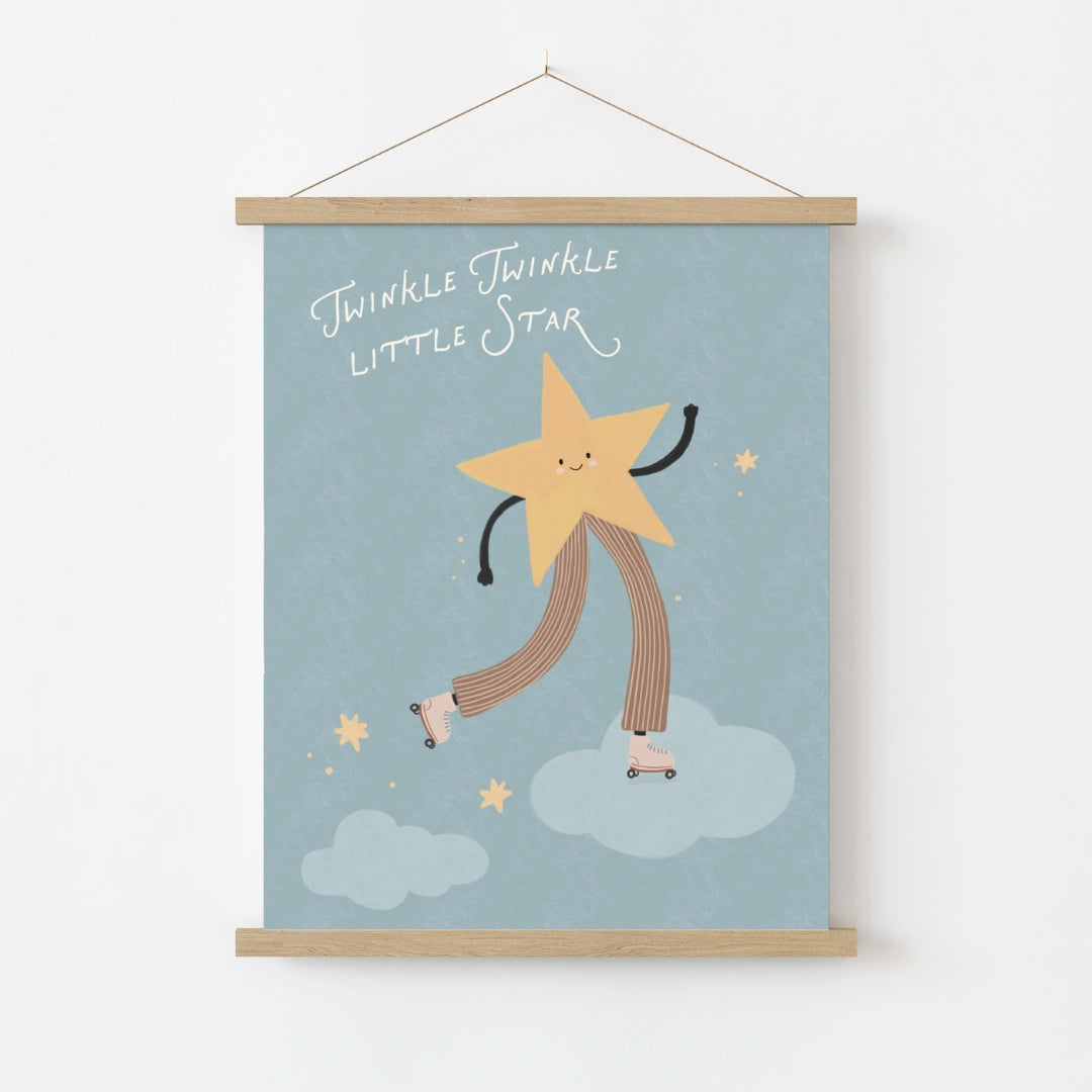 Skating Star Nursery Print