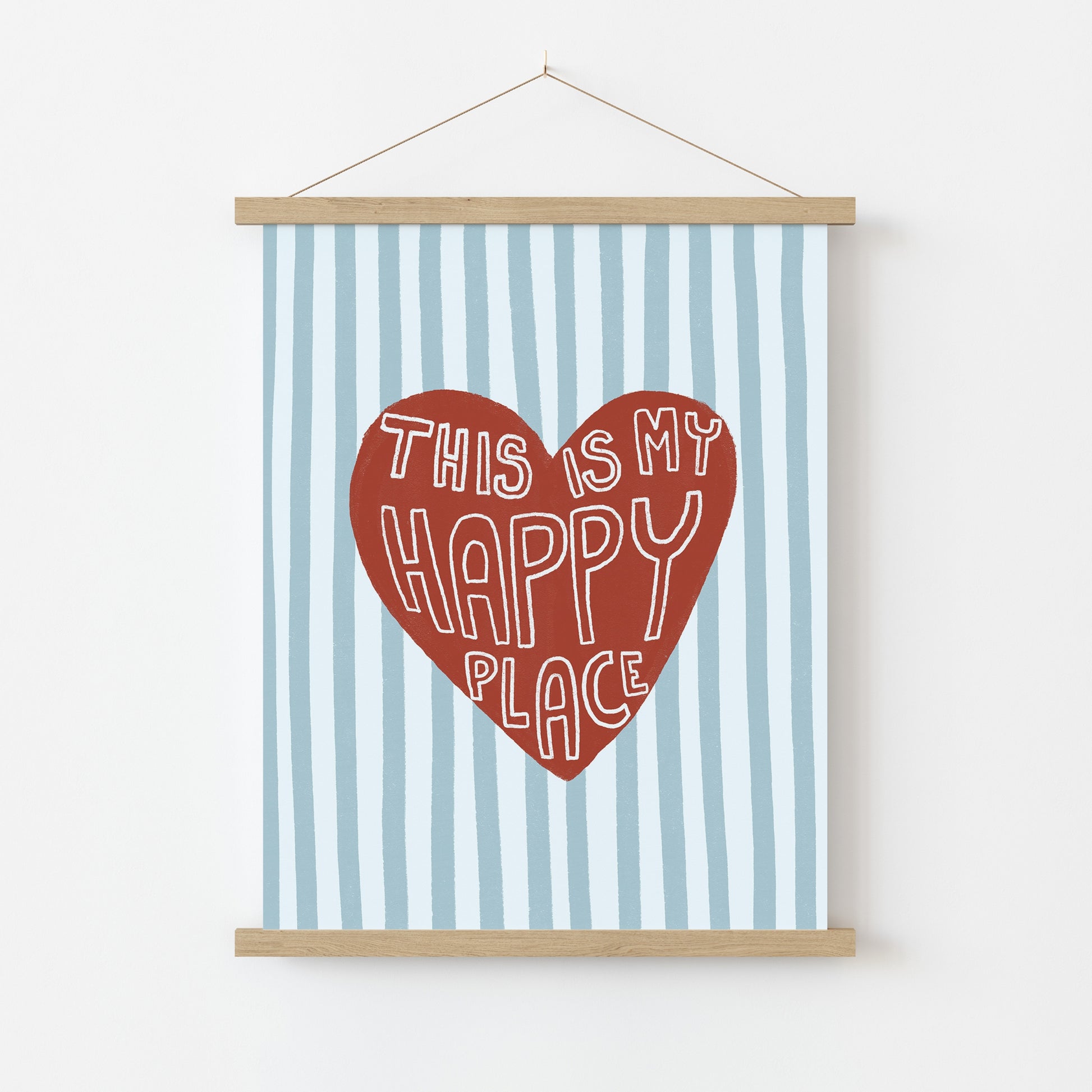Happy Place Heart Wall Art, Boys Room Decor