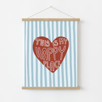 Happy Place Heart Wall Art, Boys Room Decor