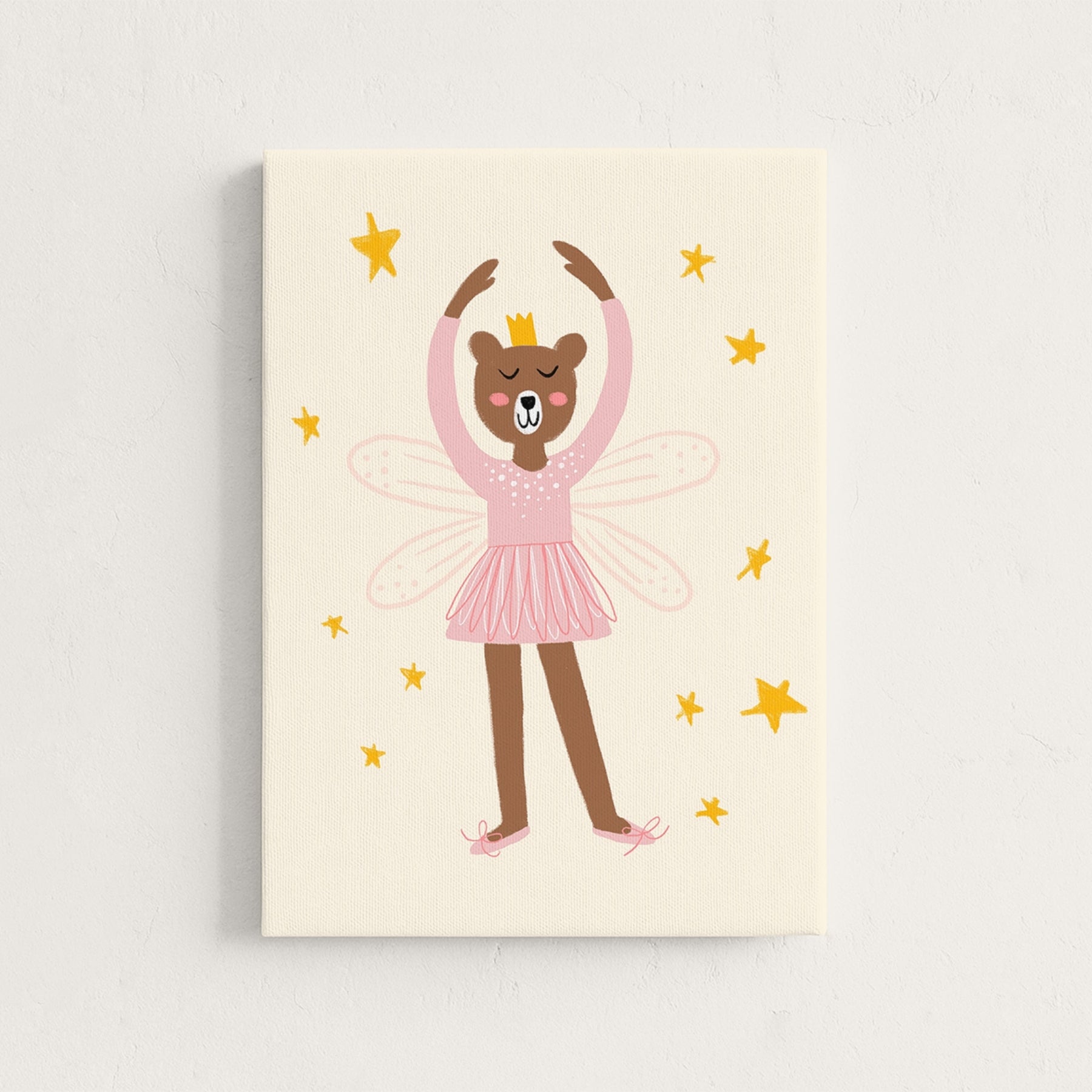 Fairy Bear Ballerina Canvas Wall Art