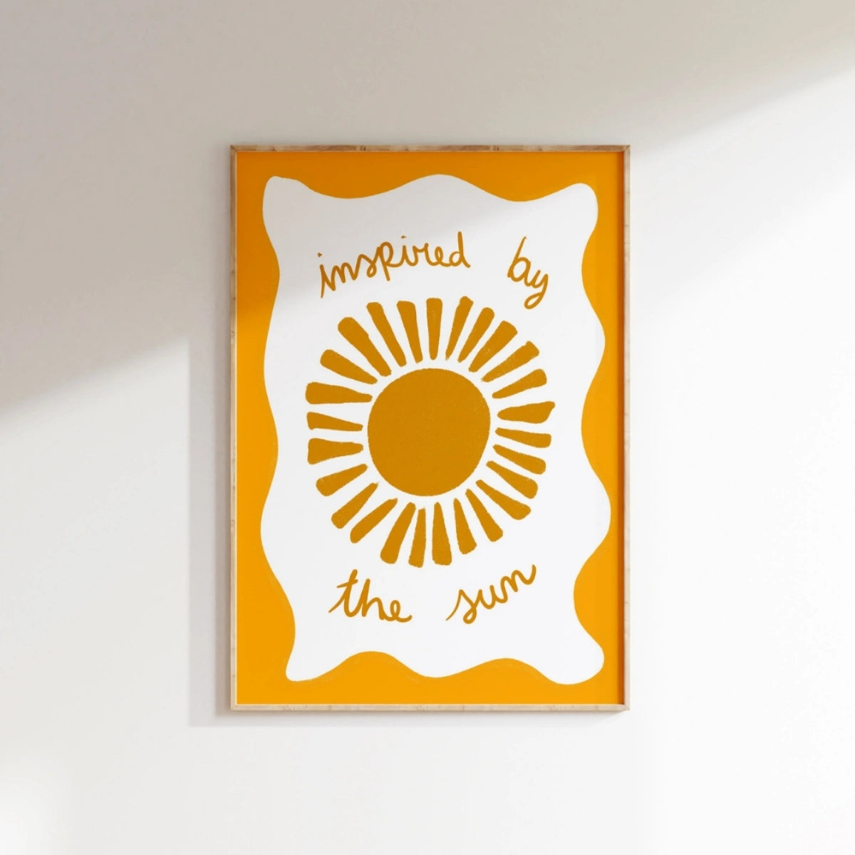 Inspired by the Sun Wall Art - Retro Summer Sunshine Print, Coastal Wall Decor
