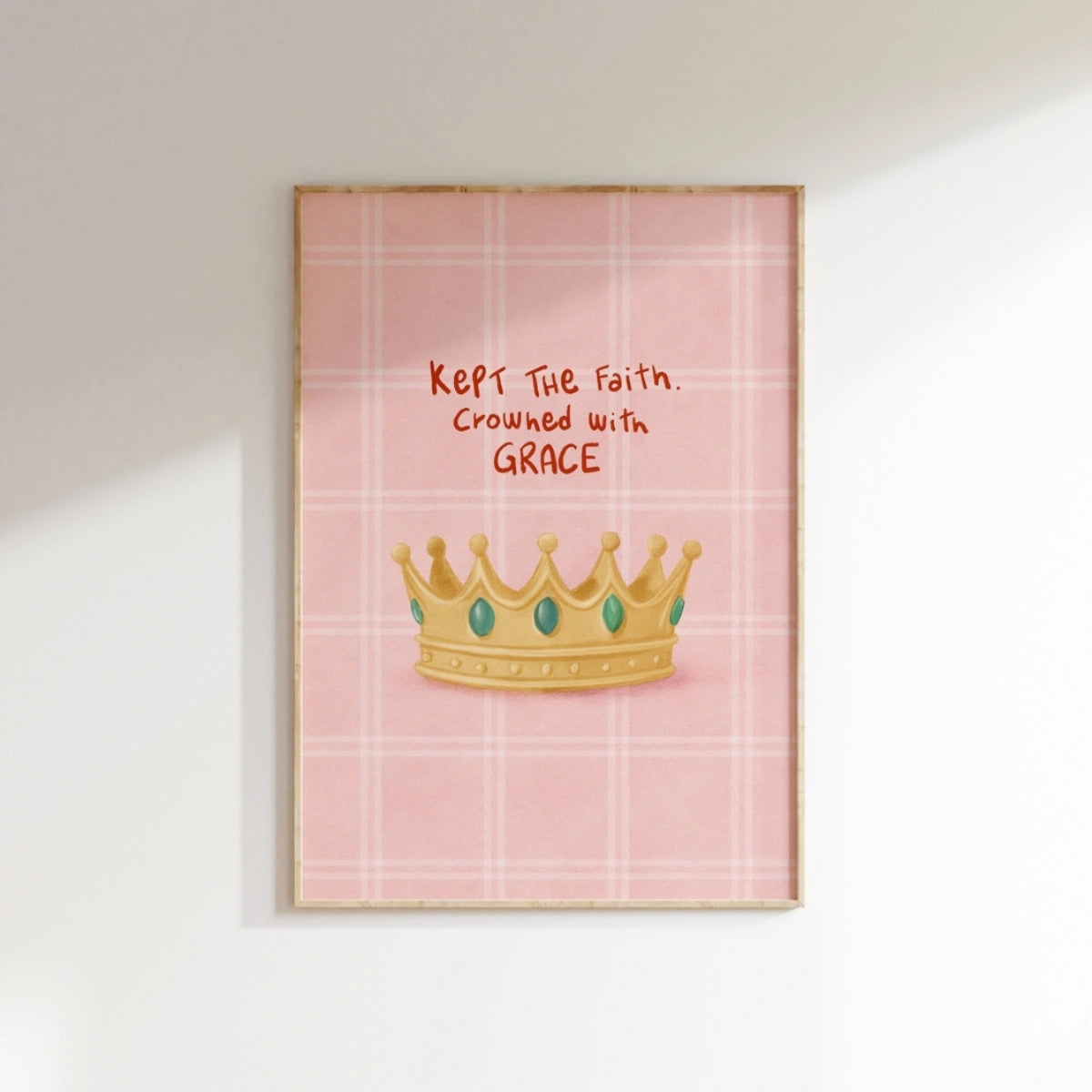Crowned with Grace Wall Art – Christian Faith Print, Christian Wall Decor