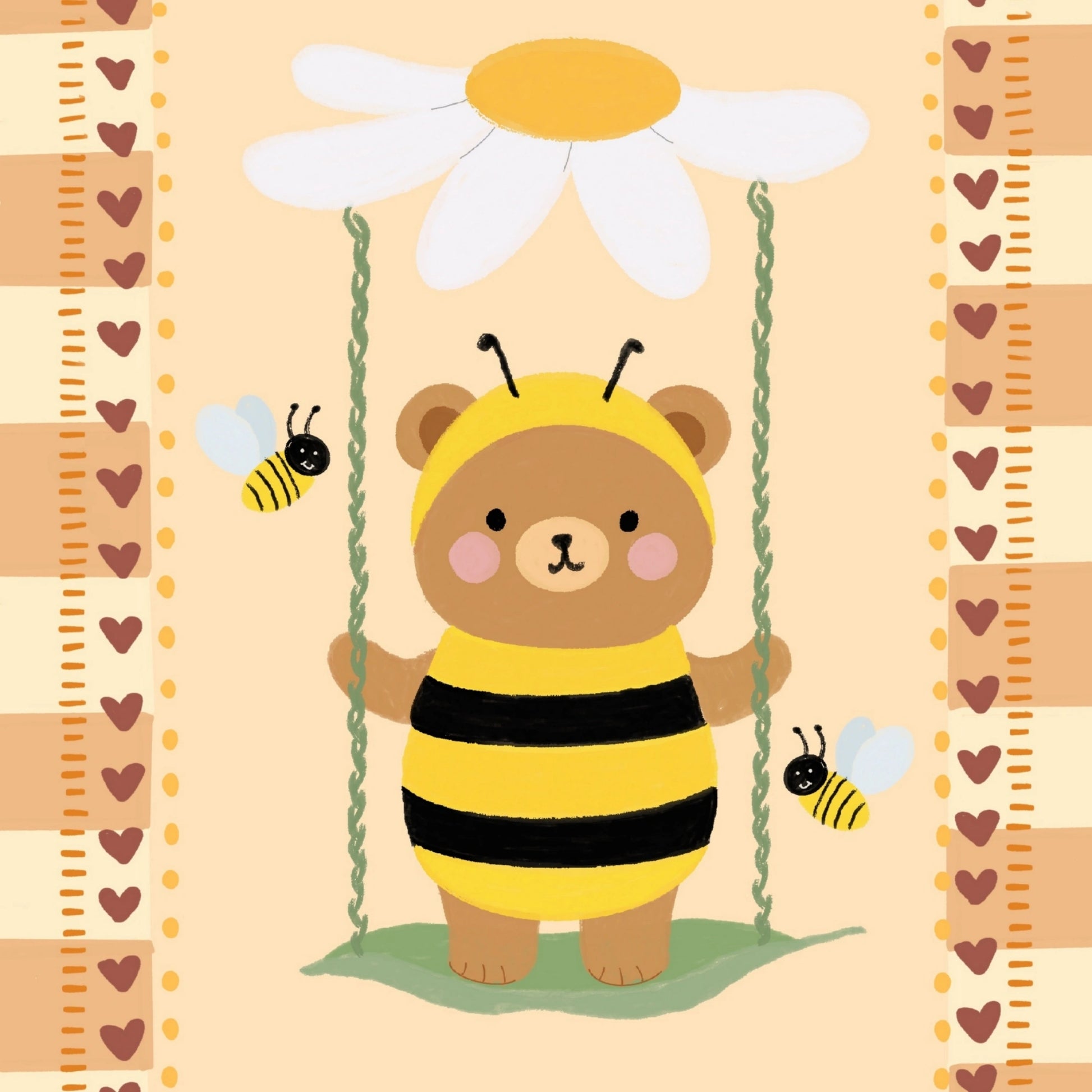 Bee Bear Nursery Print