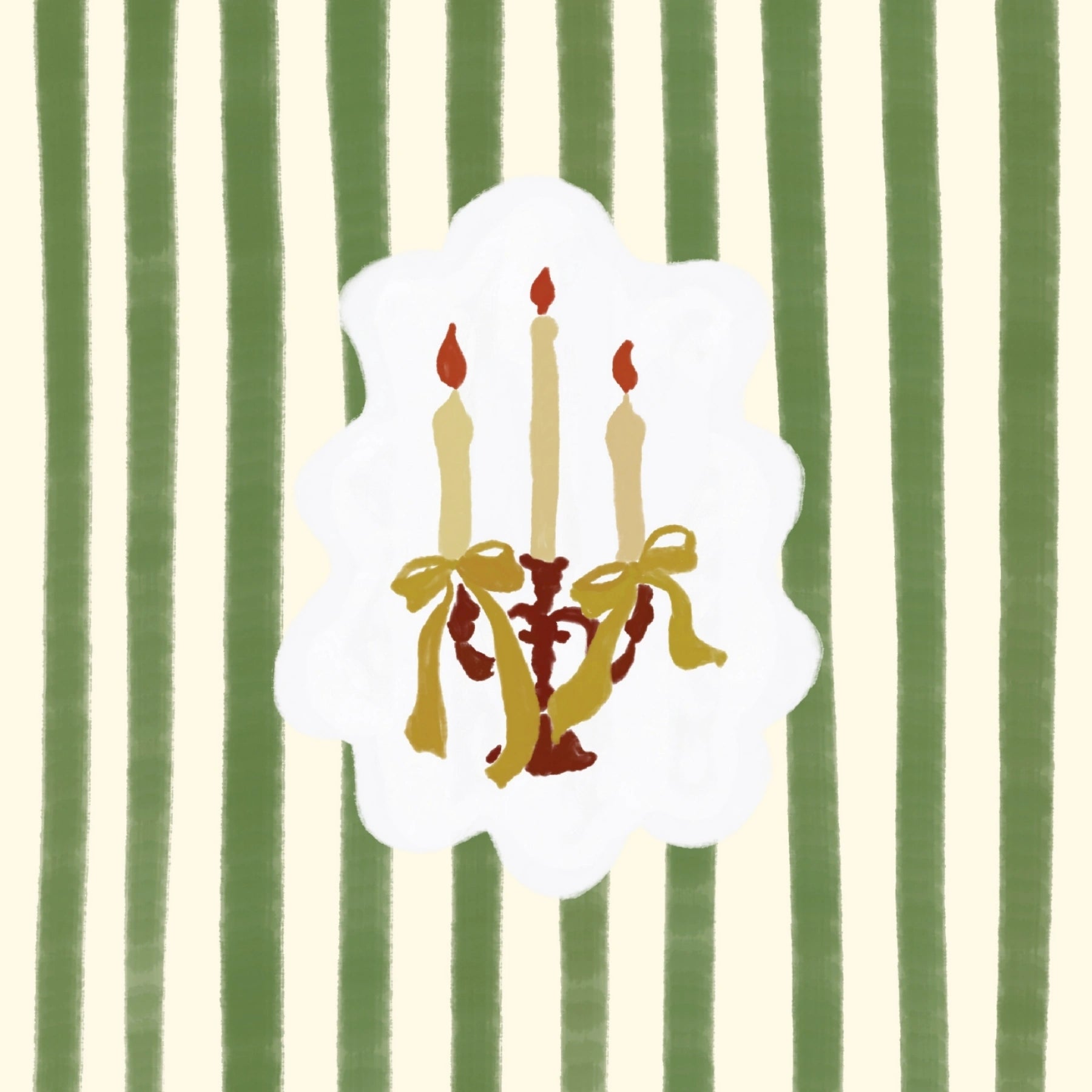 Decorazione murale con candele natalizie