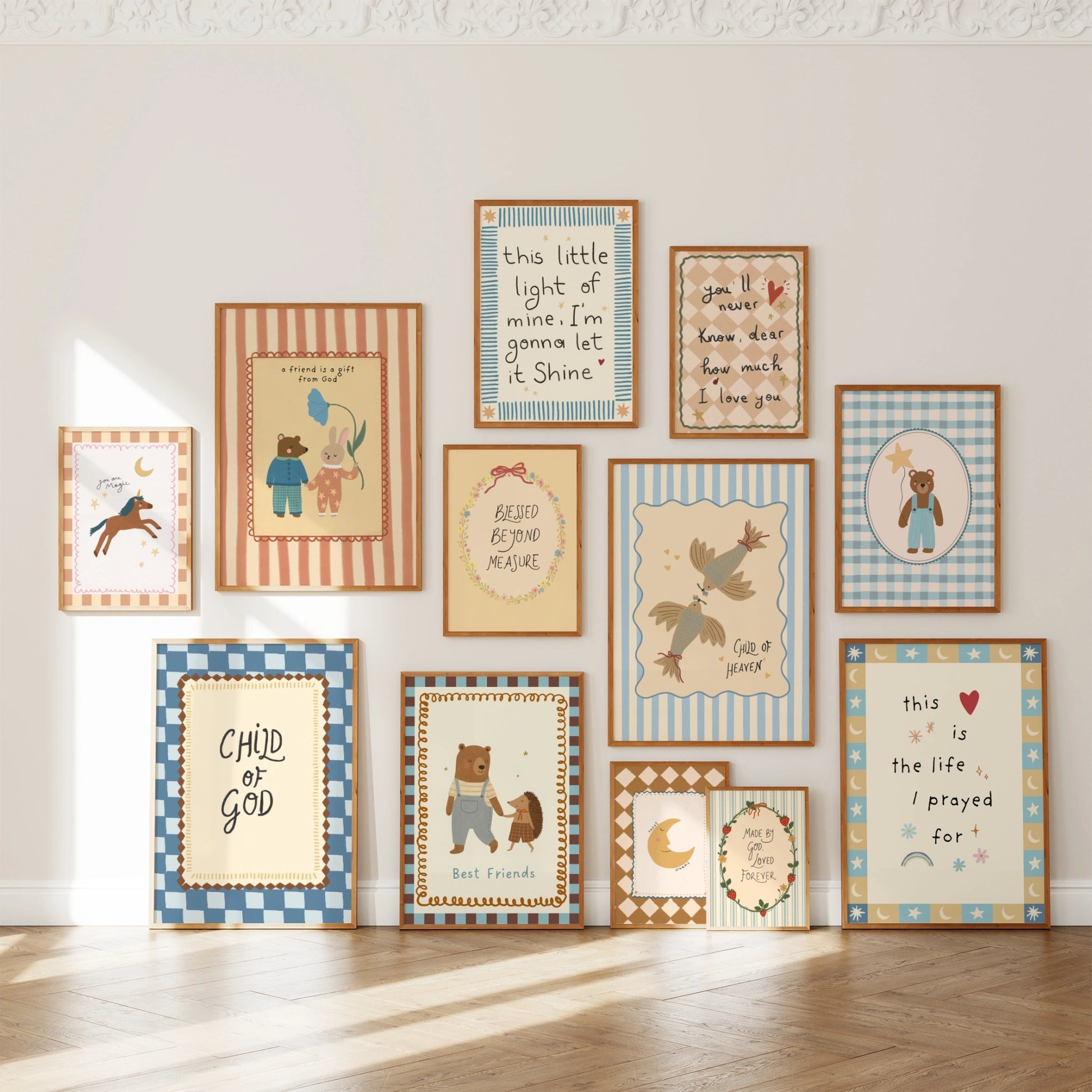 Handmade Christian Nursery Set of 16 Prints