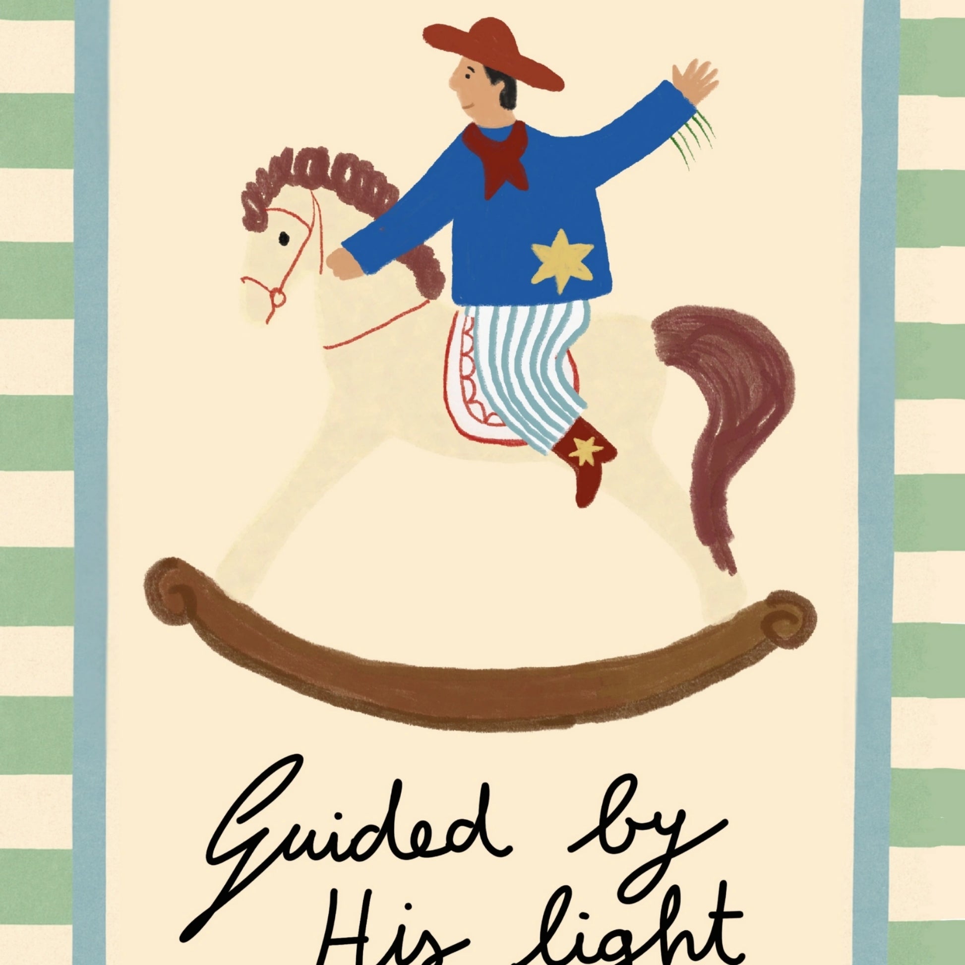 Poster vintage a righe per la cameretta dei bambini