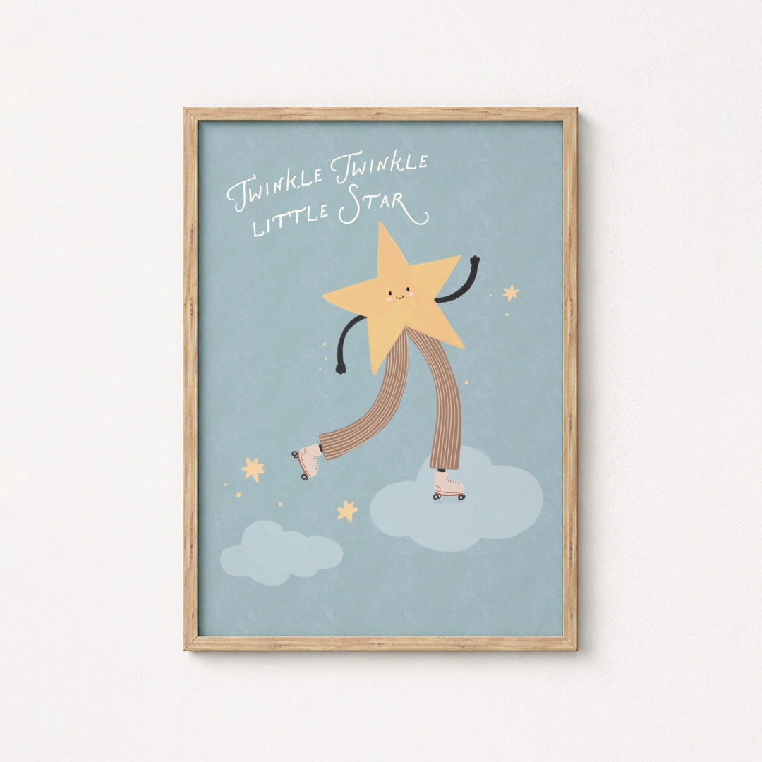 Skating Star Nursery Print