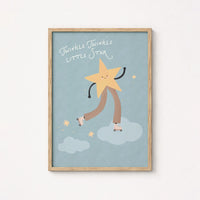 Skating Star Nursery Print