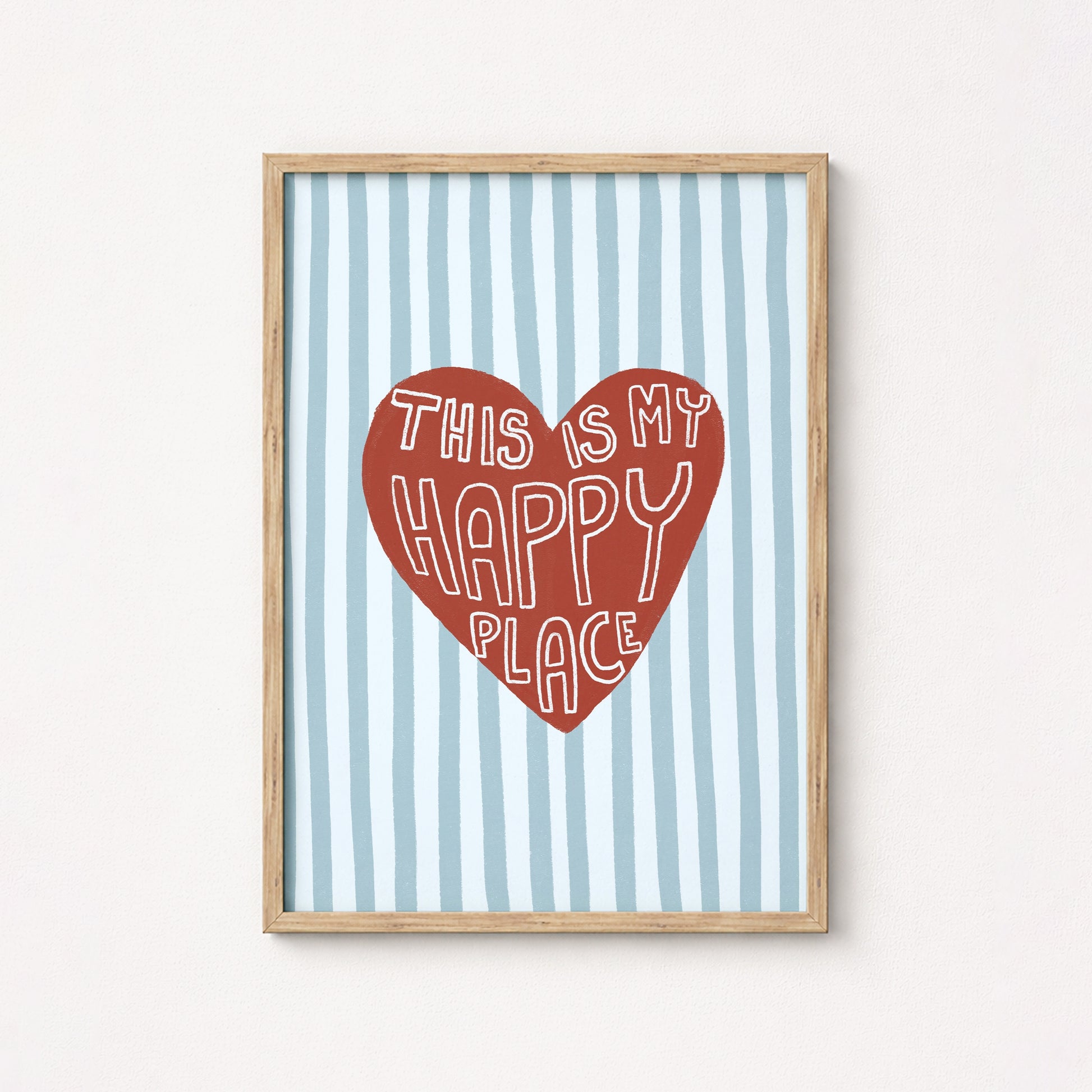Happy Place Heart Wall Art, Boys Room Decor