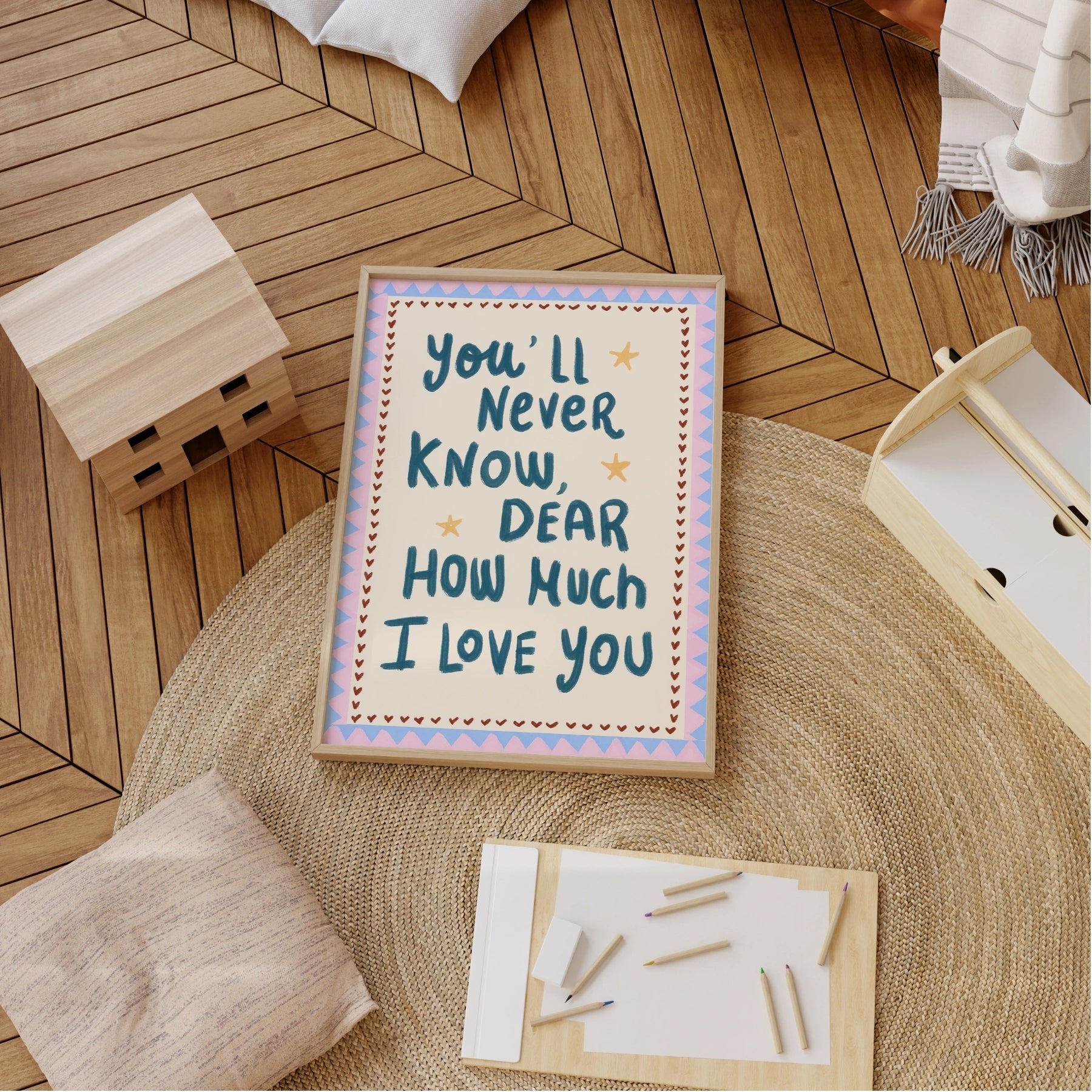 Poster pour chambre de bébé avec citation d’amour