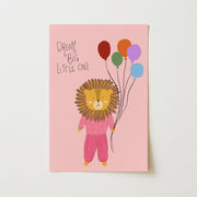 Dream Big Pink Lion – Nursery & Kids wall art