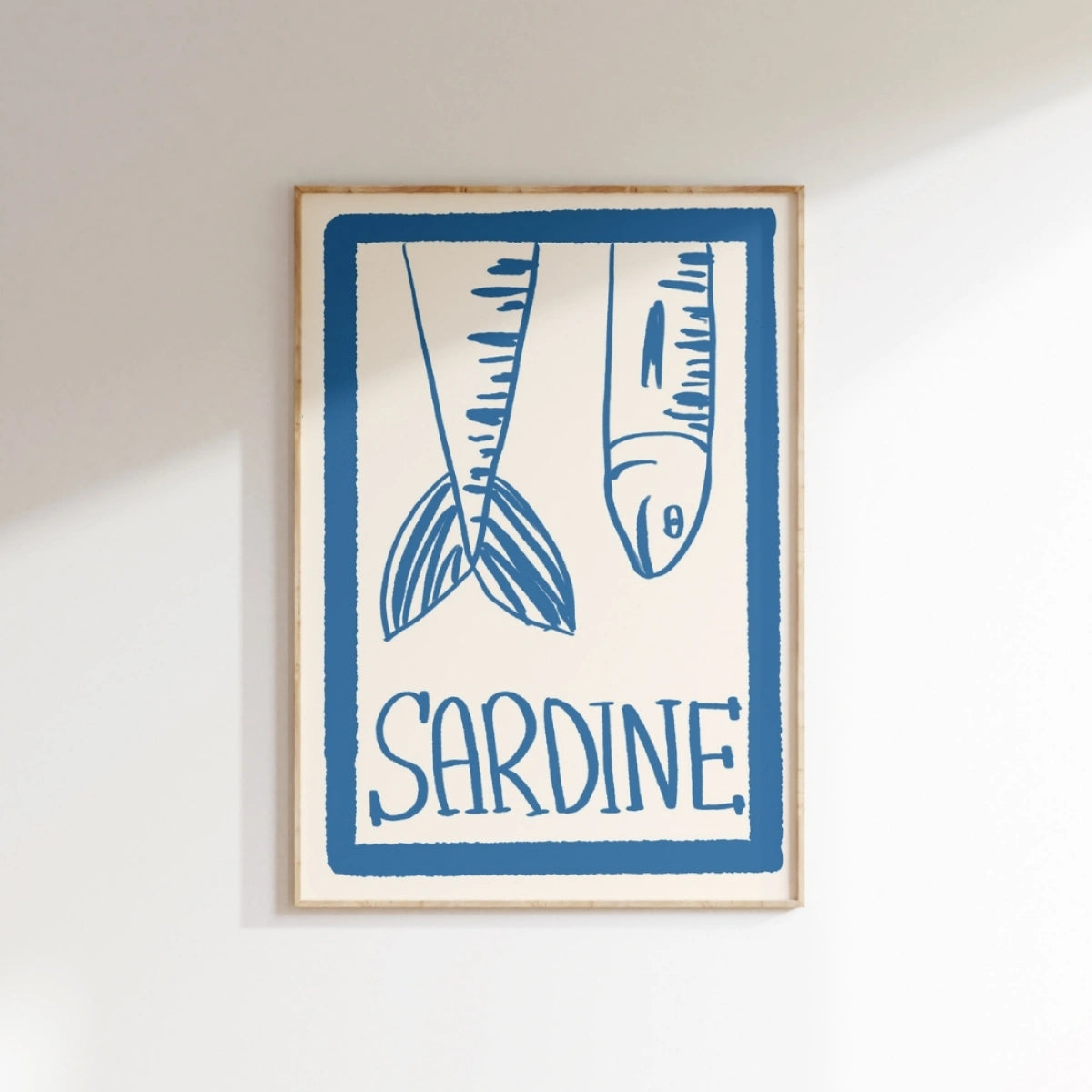 Arte de Pared Sardina - Impresión de Pez Costero, Decoración de Pared Costera
