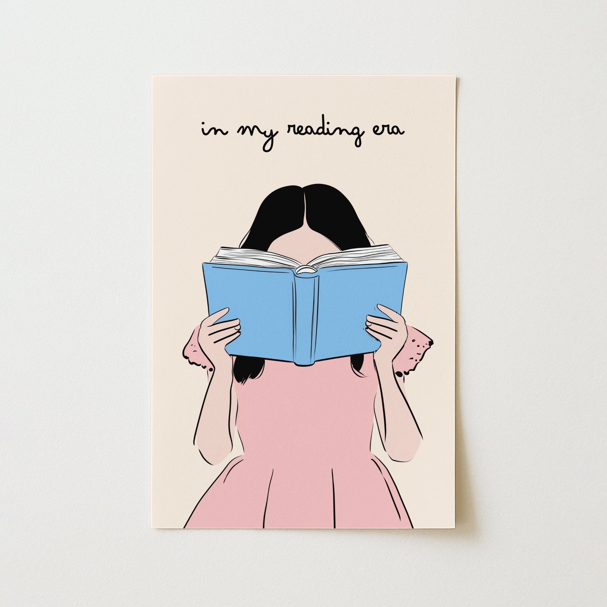 In My Reading Era – Girl with Book Print