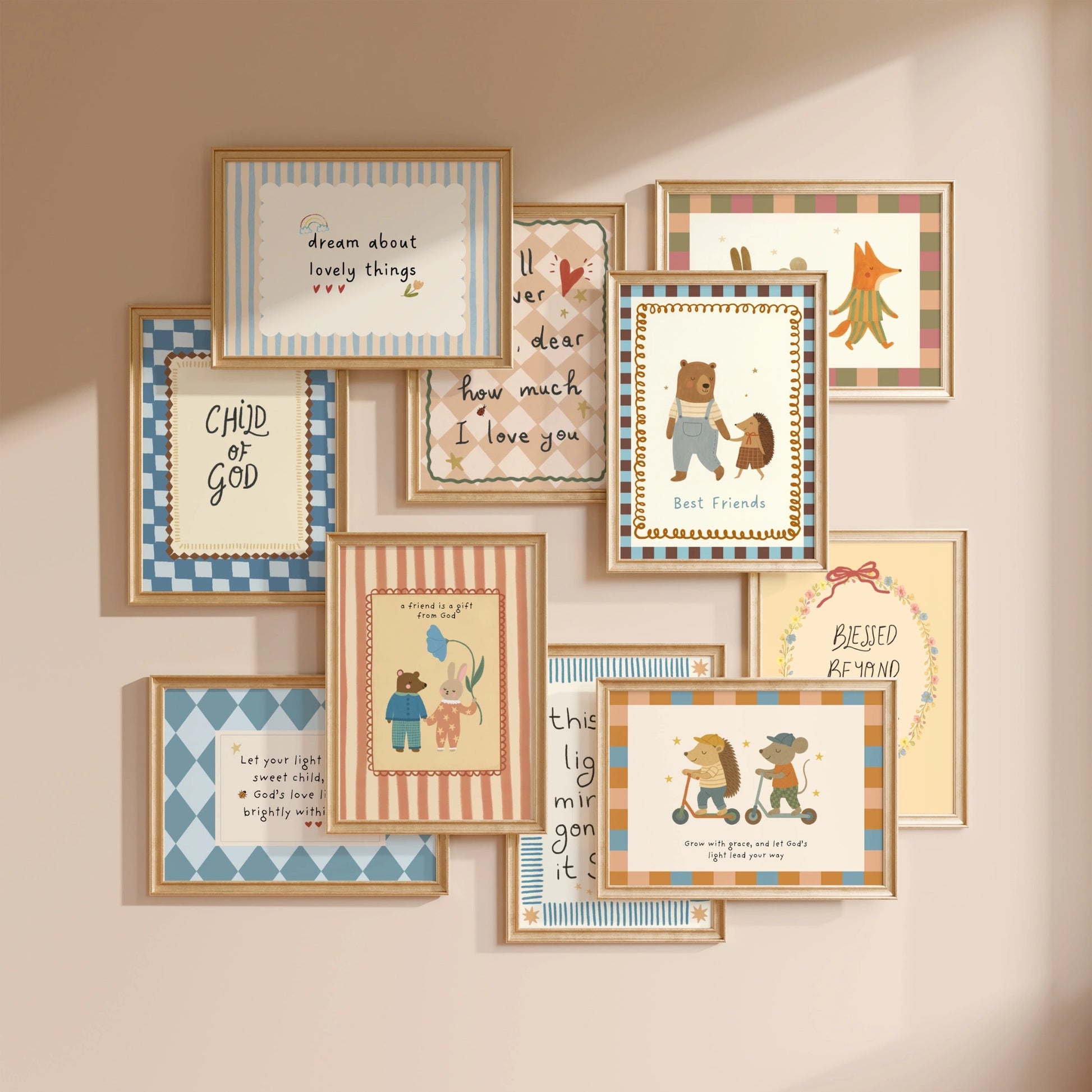 Handmade Christian Nursery Set of 16 Prints
