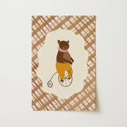 Vintage Bear on Bicycle – Poster per bambini