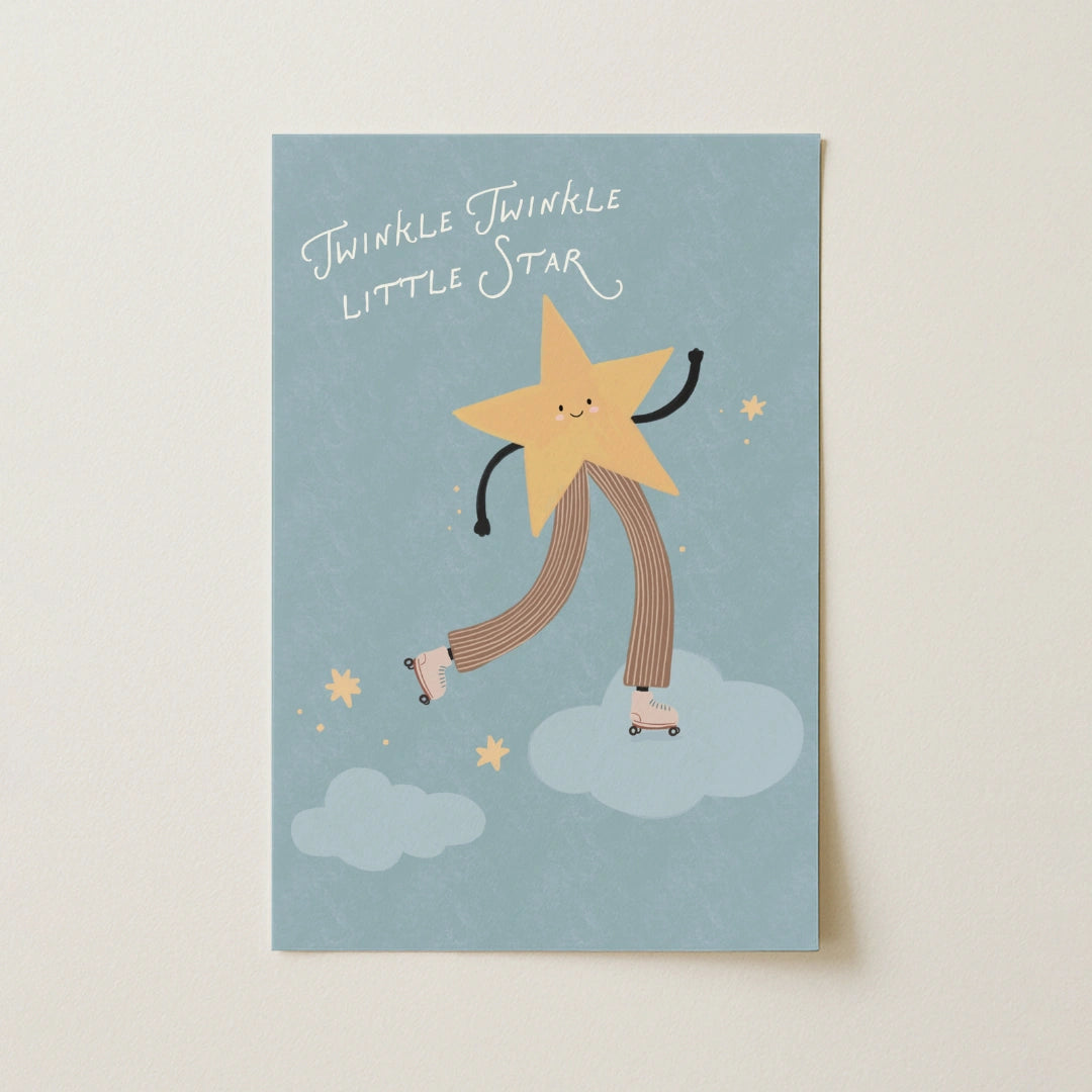 Skating Star Nursery Print
