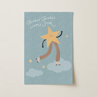 Skating Star Nursery Print