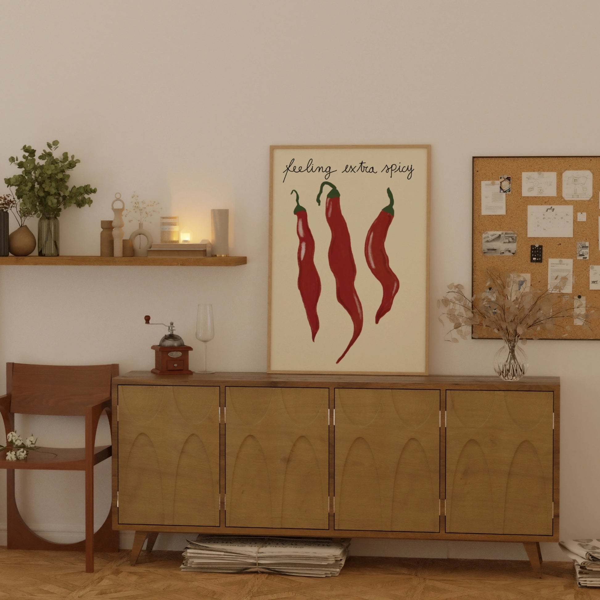 Decorazione murale per la tavola da pranzo italiana – Stampa di pasta, vino e cucina