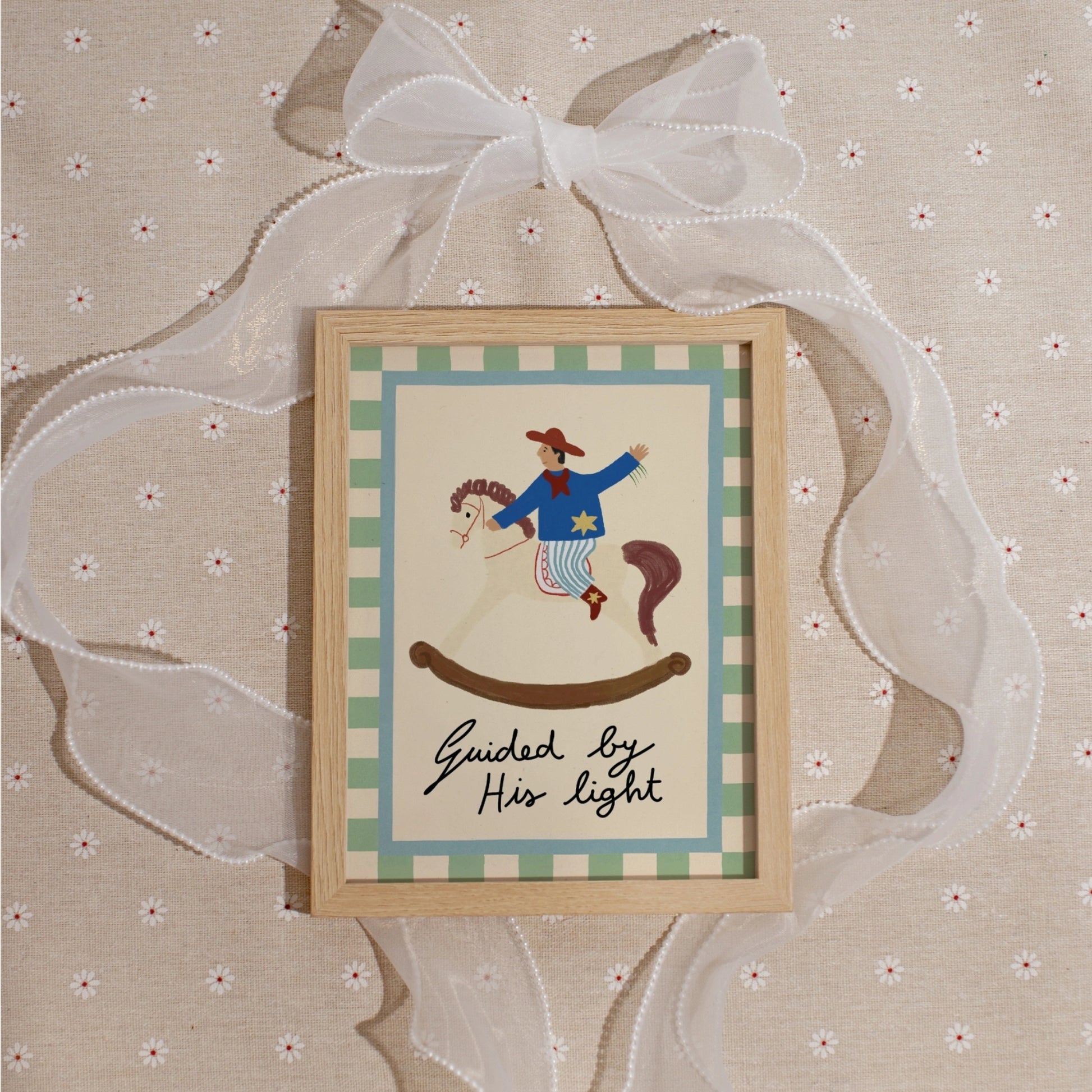 Poster vintage a righe per la cameretta dei bambini