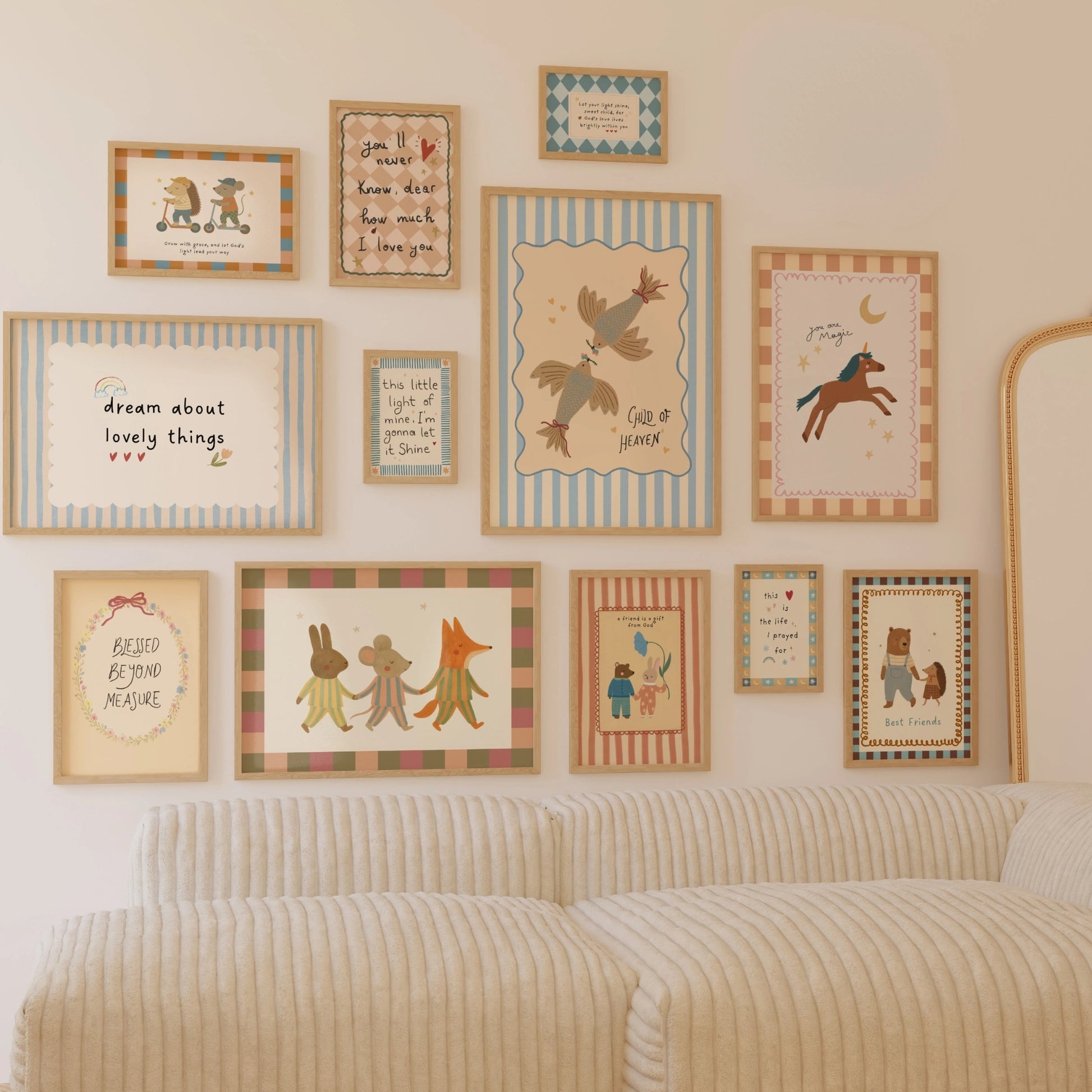 Handmade Christian Nursery Set of 16 Prints