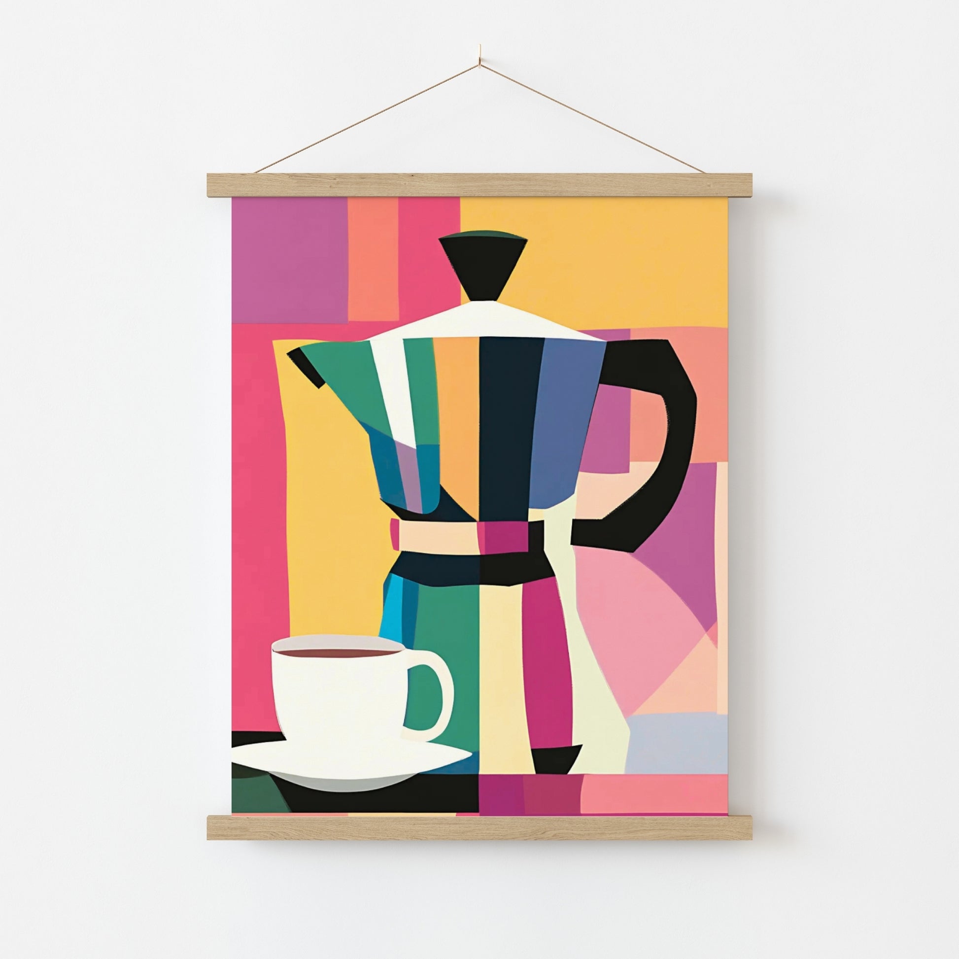 Moka Coffee Wall Art – Colorful Kitchen Print, Kitchen Wall Decor