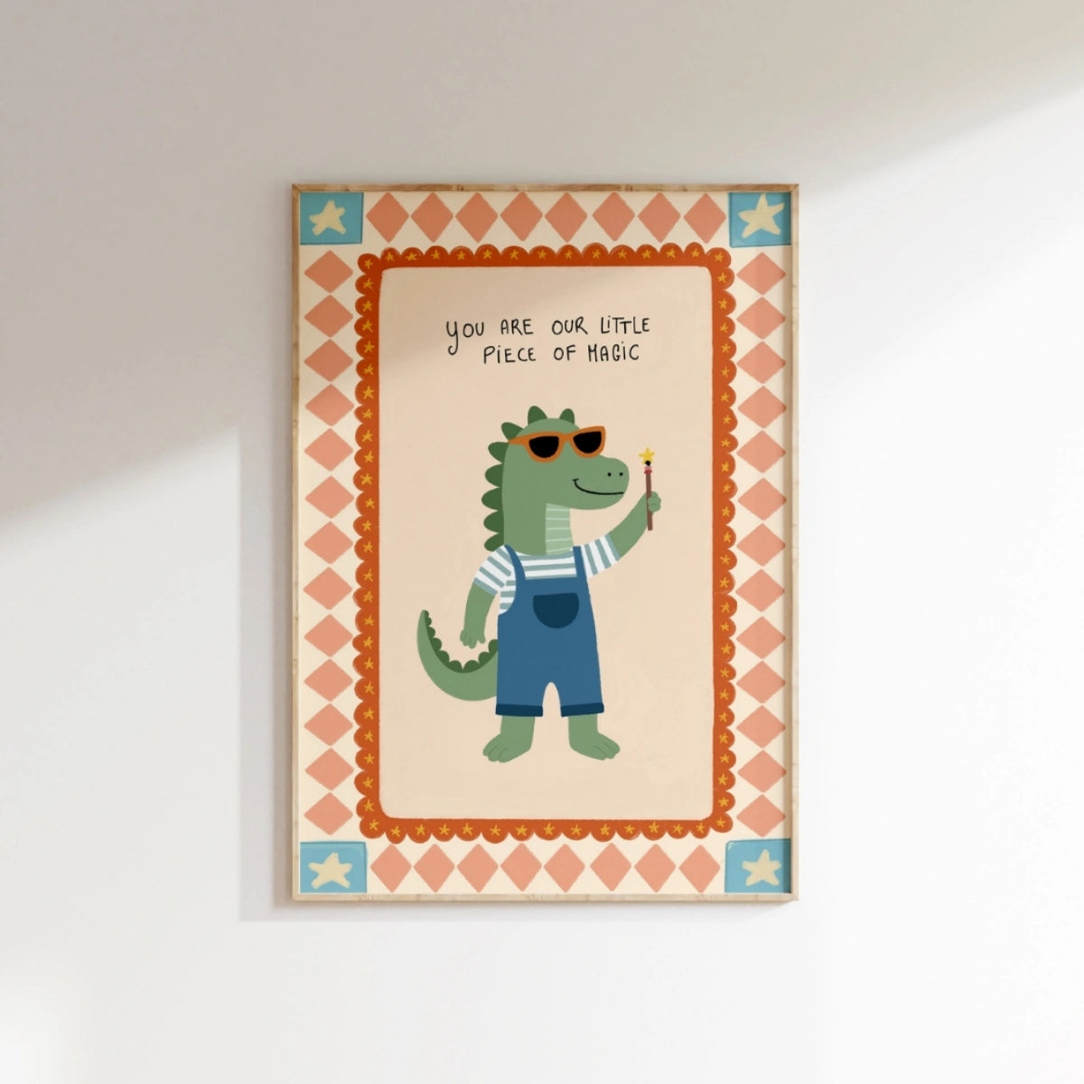 Whimsical Dino Nursery Decor, Colorful Kids Decor