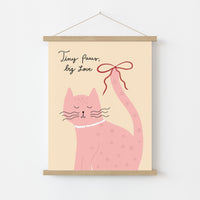 Pink Kitty Nursery Print, Girls Room Decor