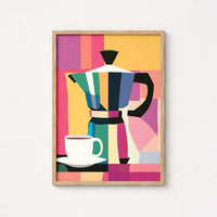 Moka Coffee Wall Art – Colorful Kitchen Print, Kitchen Wall Decor