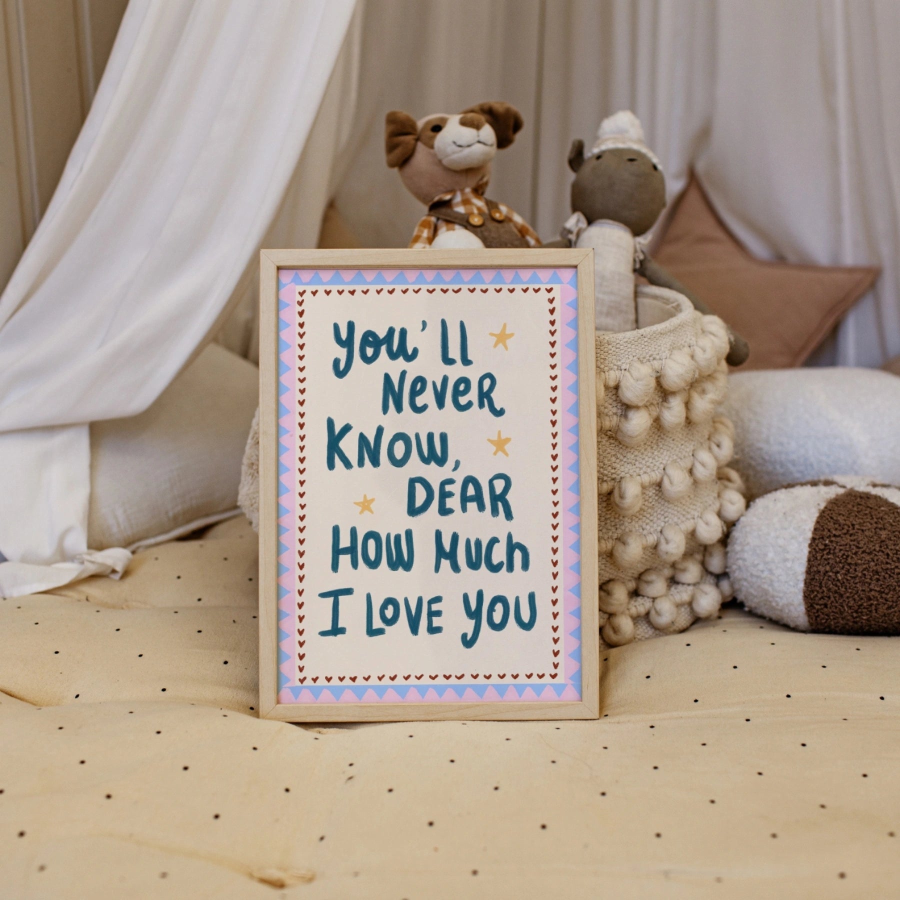 Poster pour chambre de bébé avec citation d’amour